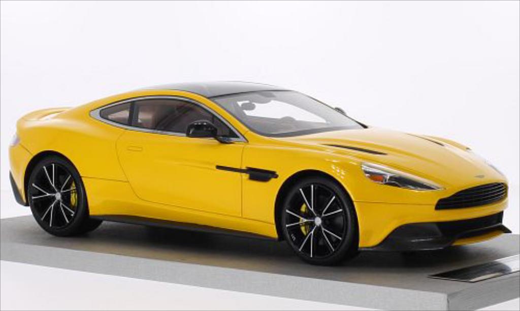 Aston Martin Vanquish 1/18 Tecnomodel Coupe metallic yellow/carbon diecast model cars