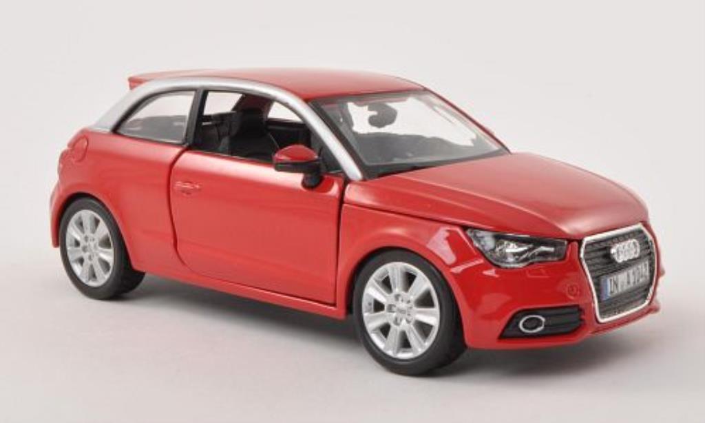 Audi A1 1/24 Burago red/grey diecast model cars