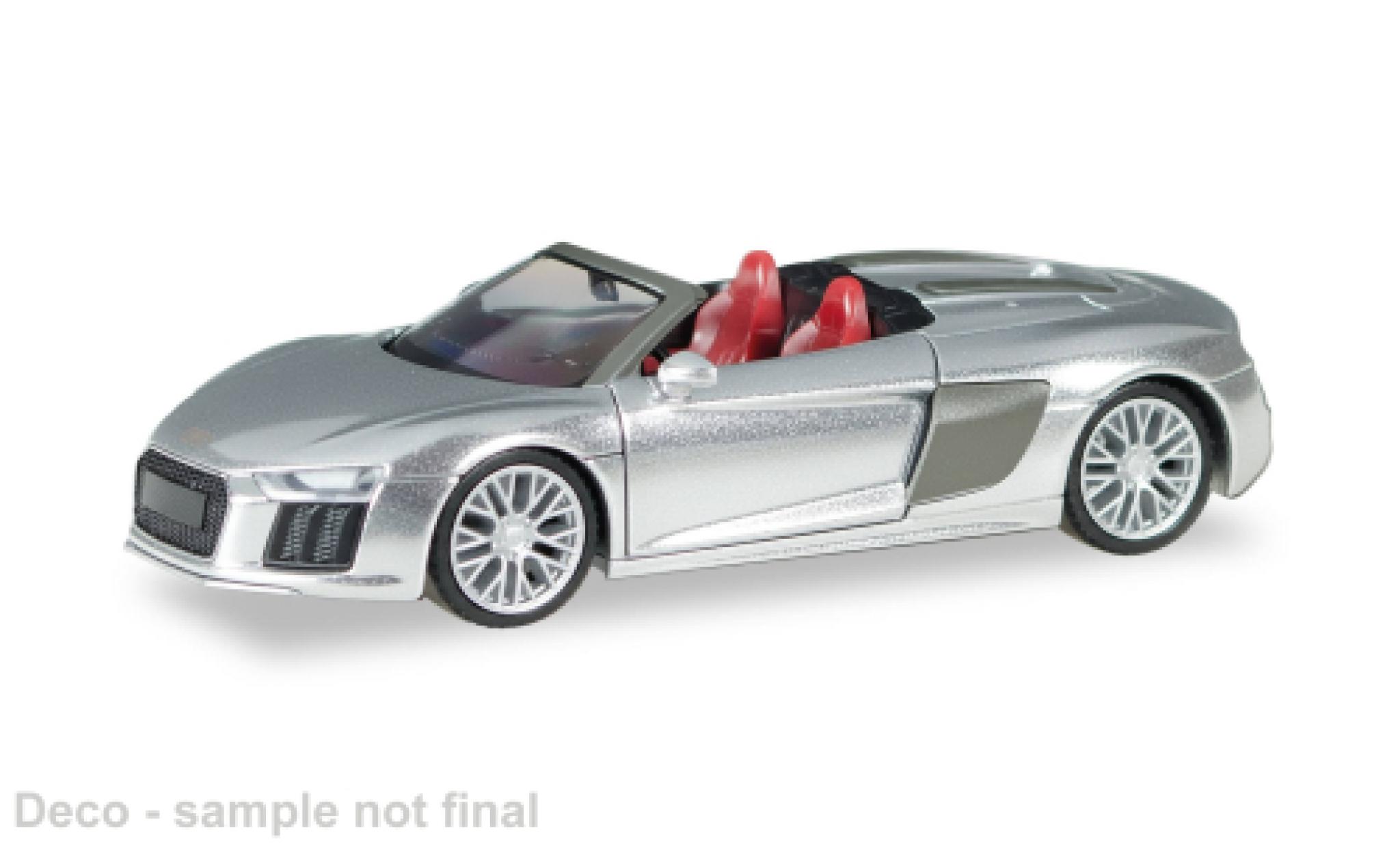 Audi R8 1/87 Herpa V10 Spyder silver 1:87 diecast model cars