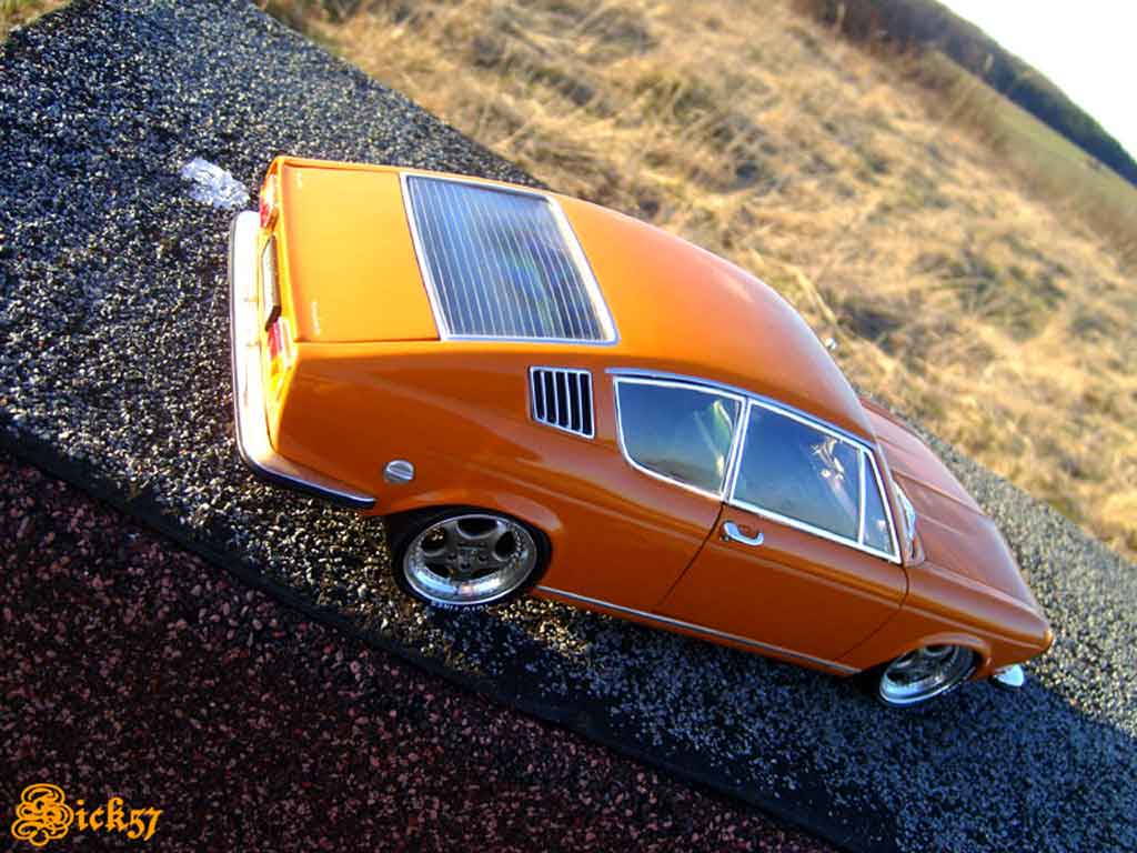 Audi 100 coupe S 1970 orange jantes porsche 1/18 Anson