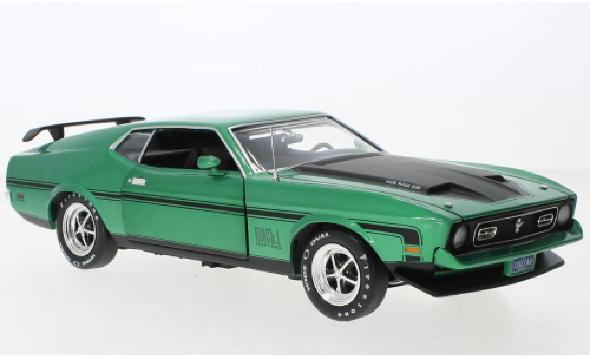 Ford Mustang 1/18 Auto World Mach 1 metallise green/matt-black 1971 diecast model cars