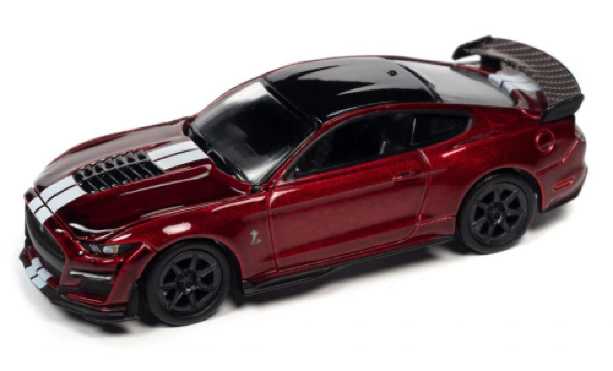 Shelby GT 500 1/64 Auto World Ford Mustang Track Pack metallise red fonc&eacute;/white 2020 diecast model cars