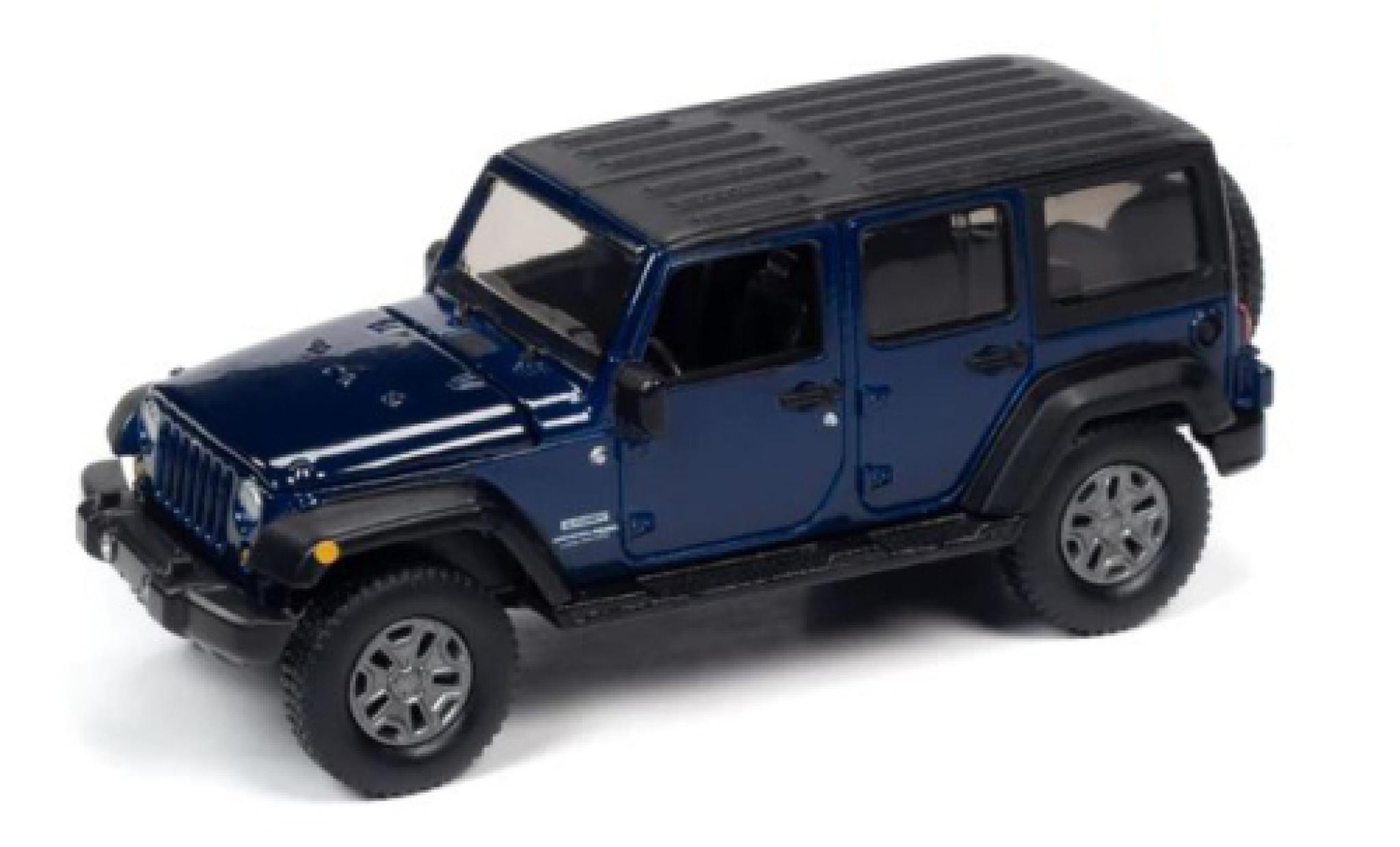 Jeep Wrangler 1/64 Auto World JK Unlimited Sport blue fonc&eacute; 2018 diecast model cars