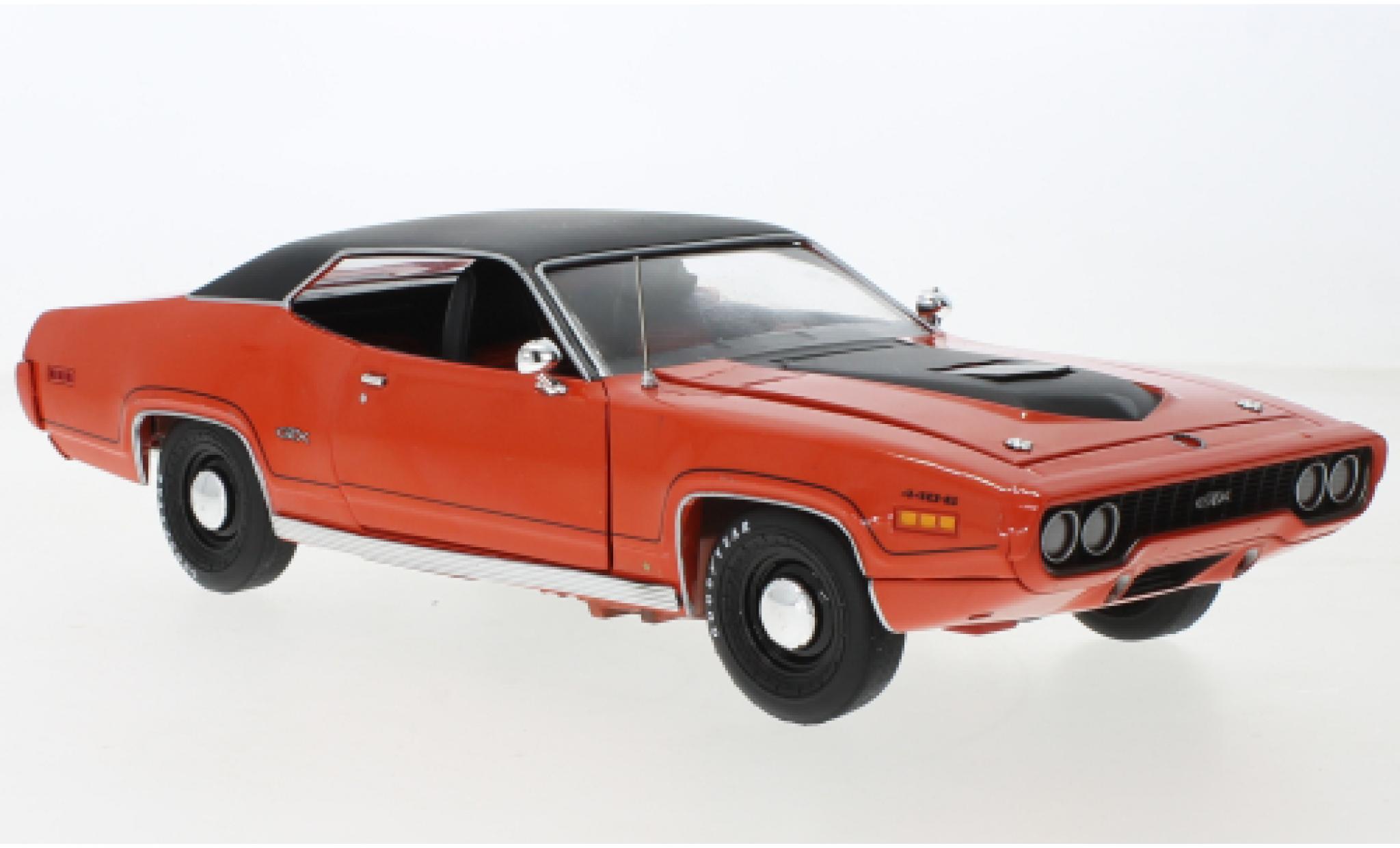Plymouth GTX 1/18 Auto World orange/matt-black 1971 diecast model cars