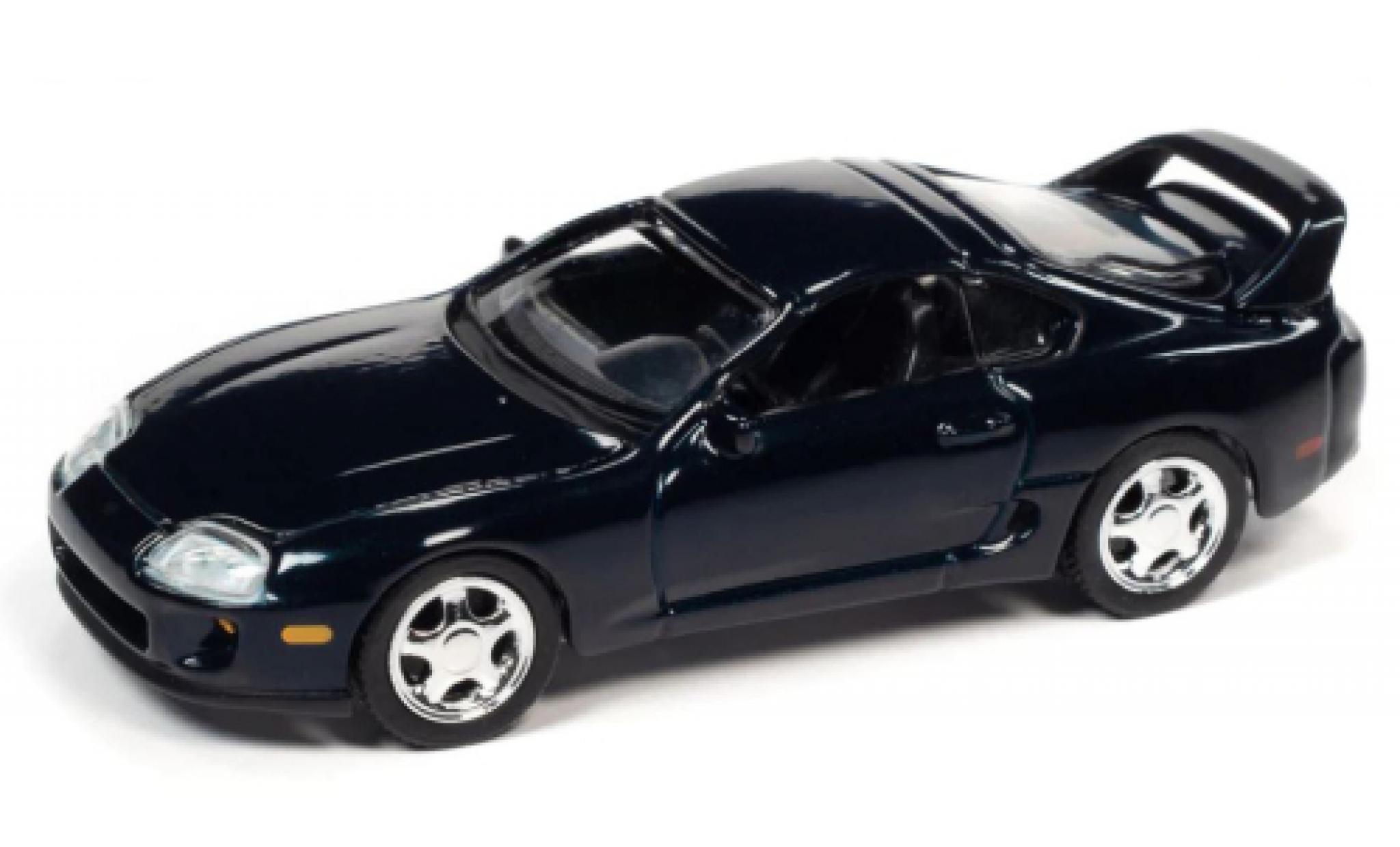 Toyota Supra 1/64 Auto World blue fonc&eacute; 1995 diecast model cars