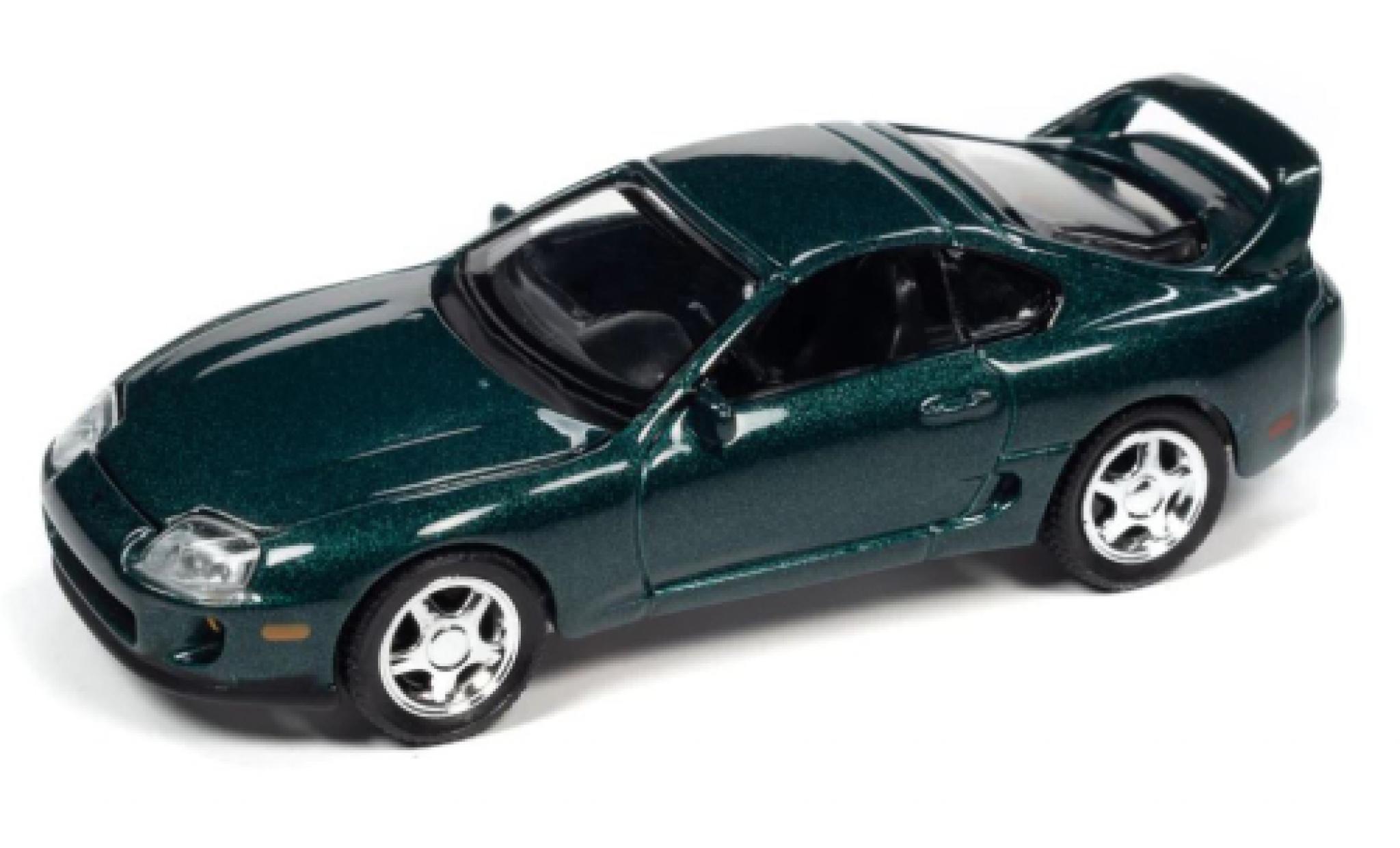 Toyota Supra 1/64 Auto World metallise green fonc&eacute; 1996 diecast model cars
