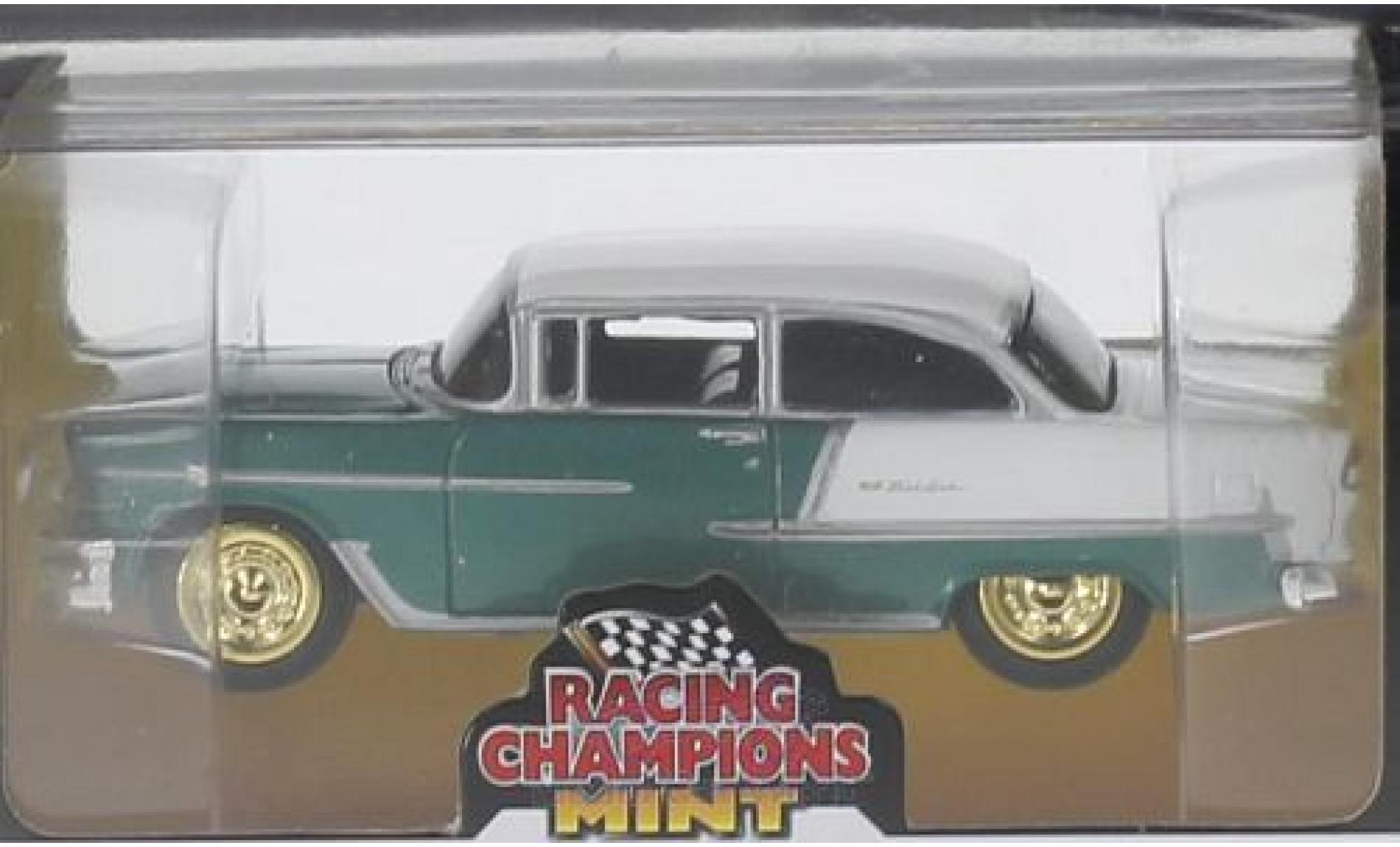Chevrolet Bel Air 1/64 Auto World matt-t&uuml;rkis/matt-white 1955 goldene Felgen diecast model cars