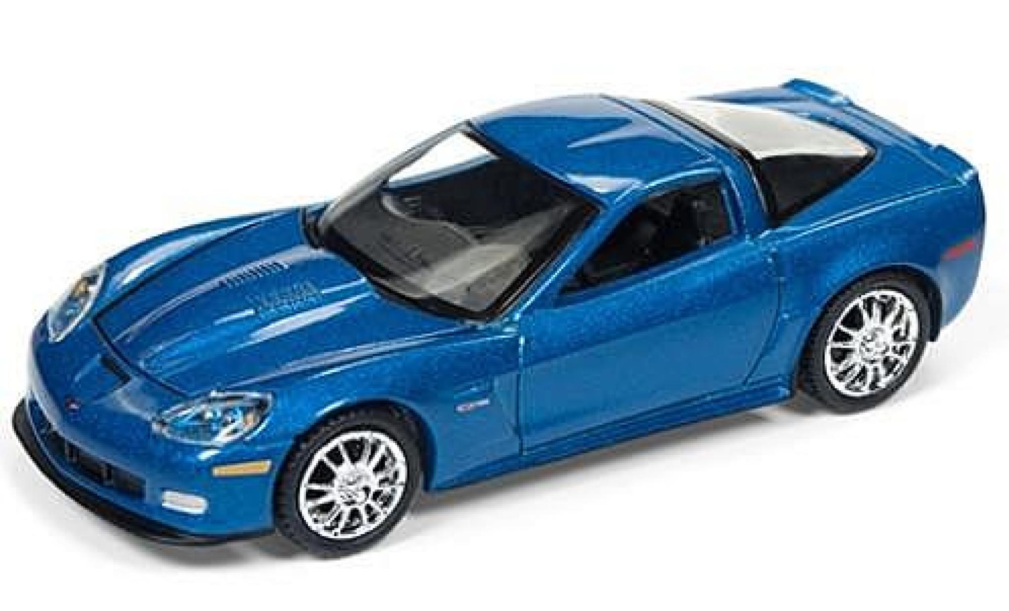 Chevrolet Corvette 1/64 Auto World Z06 metallic blue 2011 sans Vitrine diecast model cars