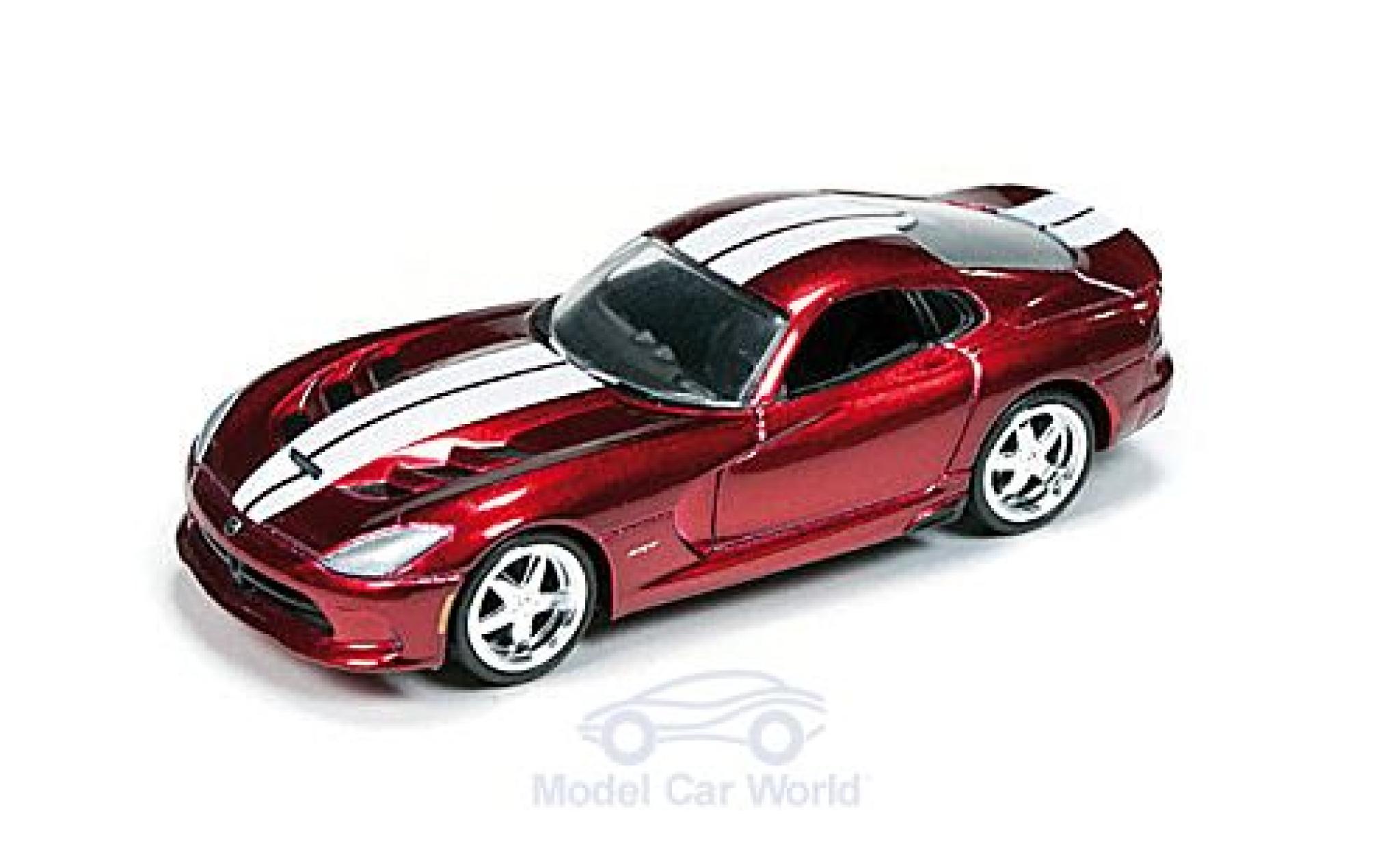 Dodge Viper 1/64 Auto World SRT metallic red/white 2014 Special Version diecast model cars