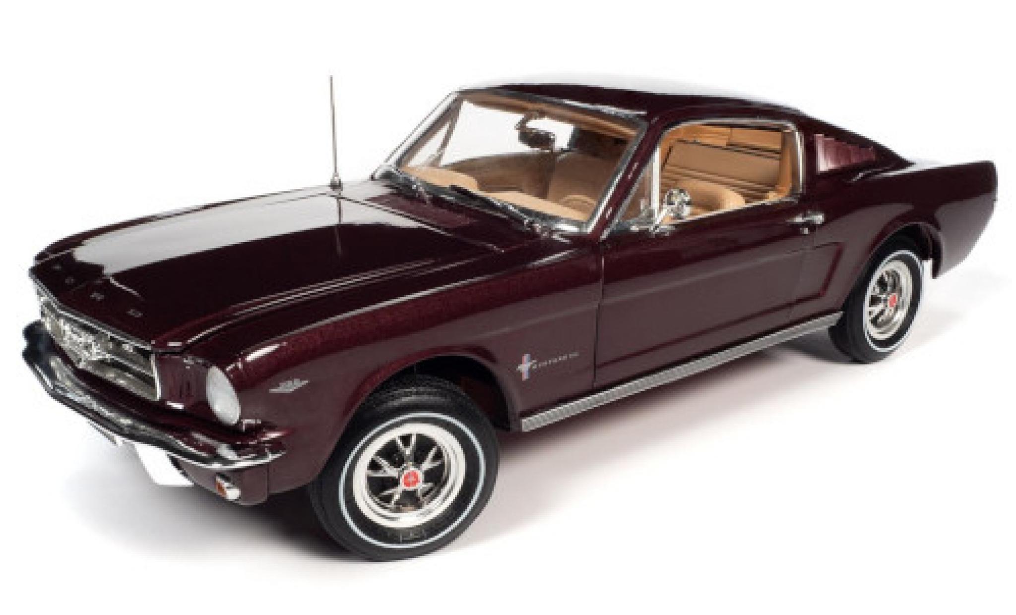 Ford Mustang 1/18 Auto World 2+2 metallic red 1965 diecast model cars