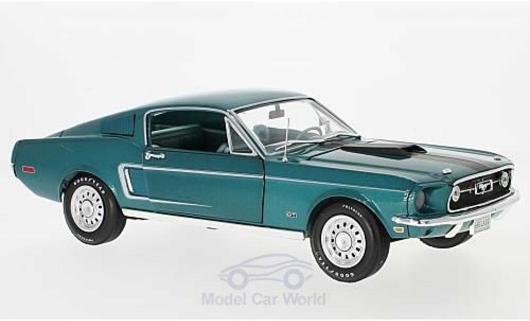 Ford Mustang GT 1/18 Auto World GT 2+2 metallic t&uuml;rkis 1968 diecast model cars