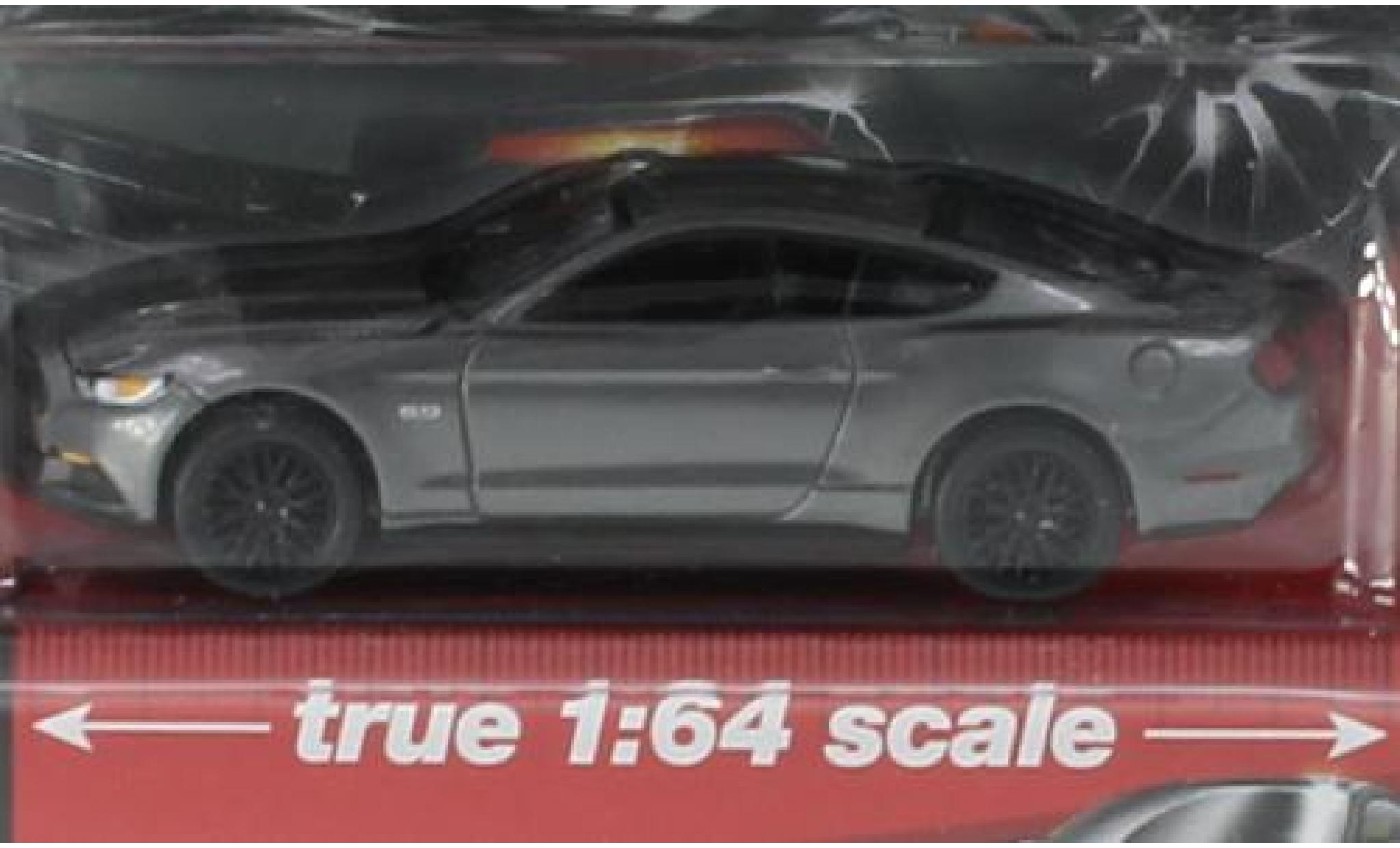 Ford Mustang 1/64 Auto World GT metallic grey 2017 diecast model cars