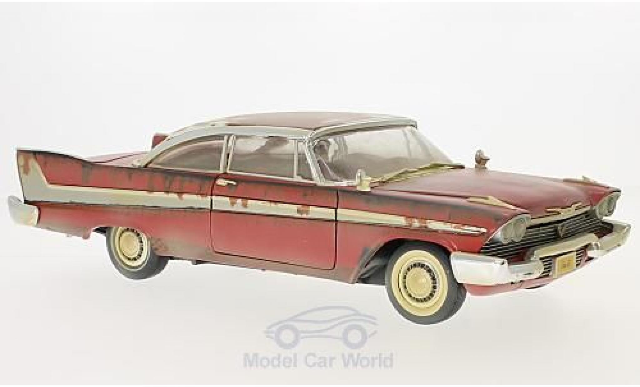 Plymouth Fury 1/18 Auto World red Christine 1958 Dirty Version diecast model cars