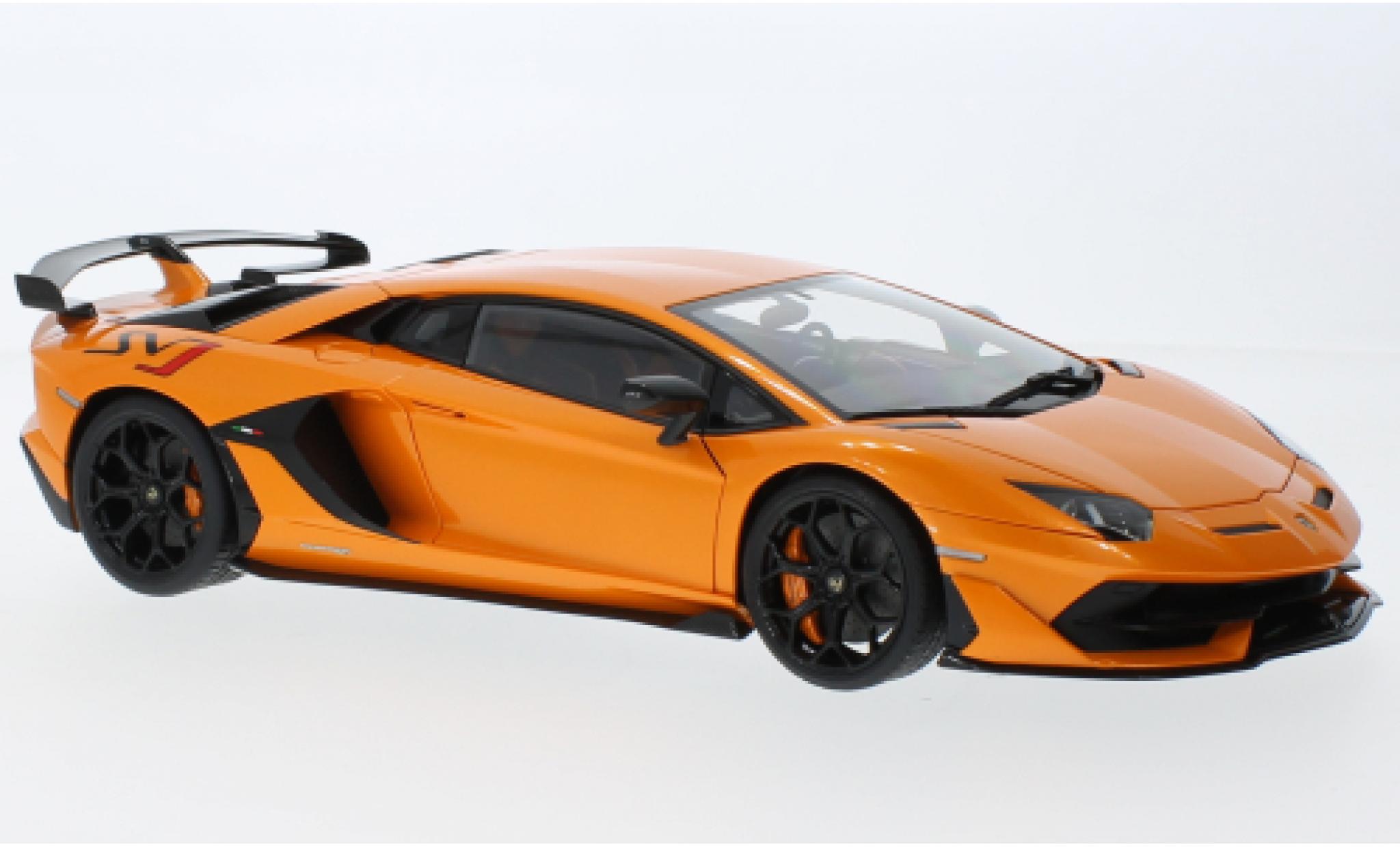 Lamborghini Aventador 1/18 AUTOart SVJ metallise orange 2019 diecast model cars