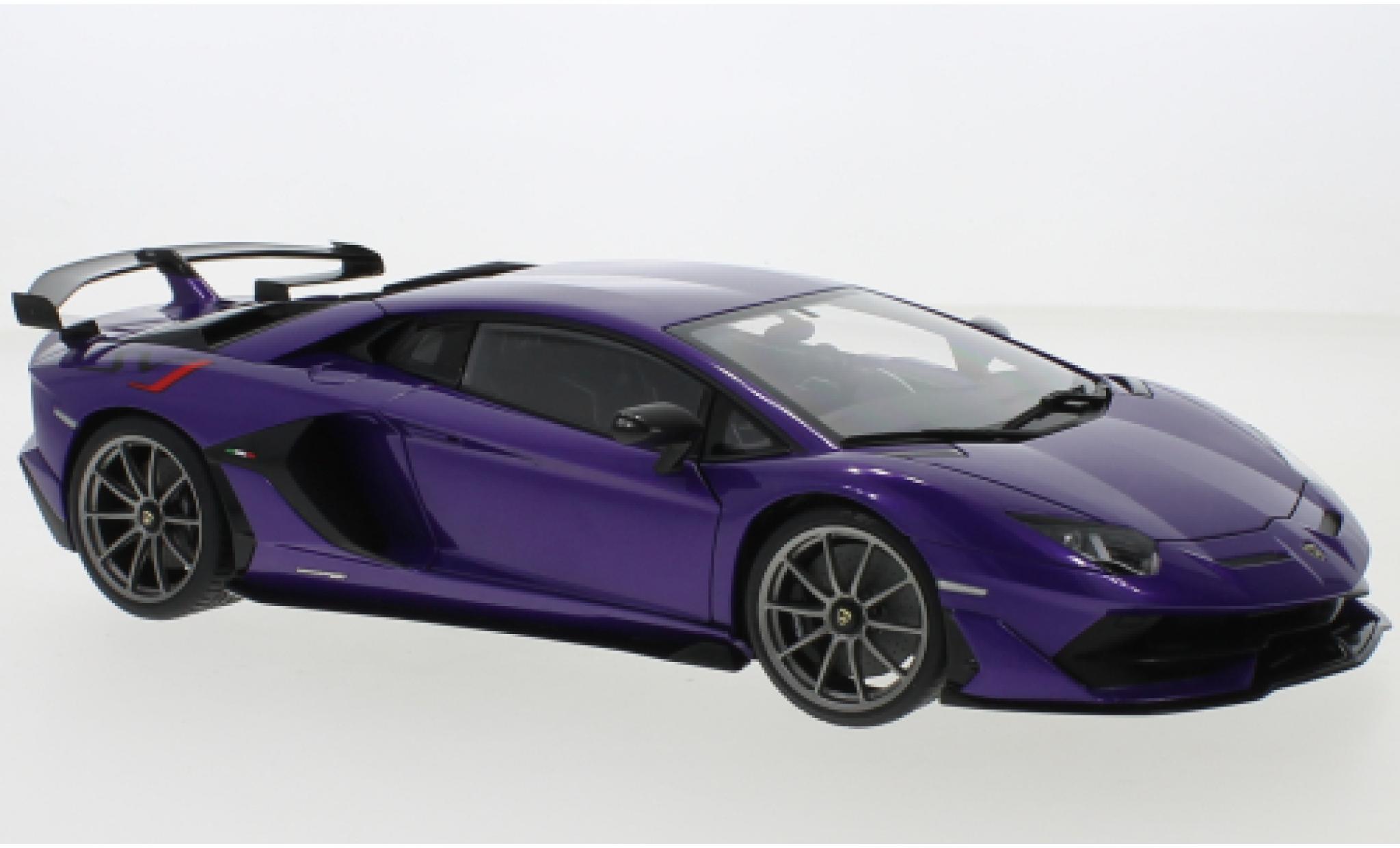 Lamborghini Aventador 1/18 AUTOart SVJ metallise purple 2019 diecast model cars