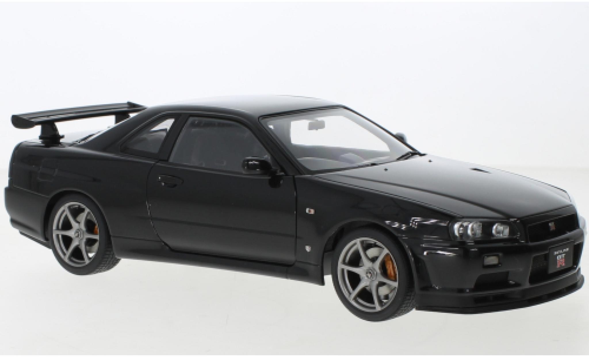 Nissan Skyline 1/18 AUTOart GT-R (R34) V-Spec II metallise black diecast model cars