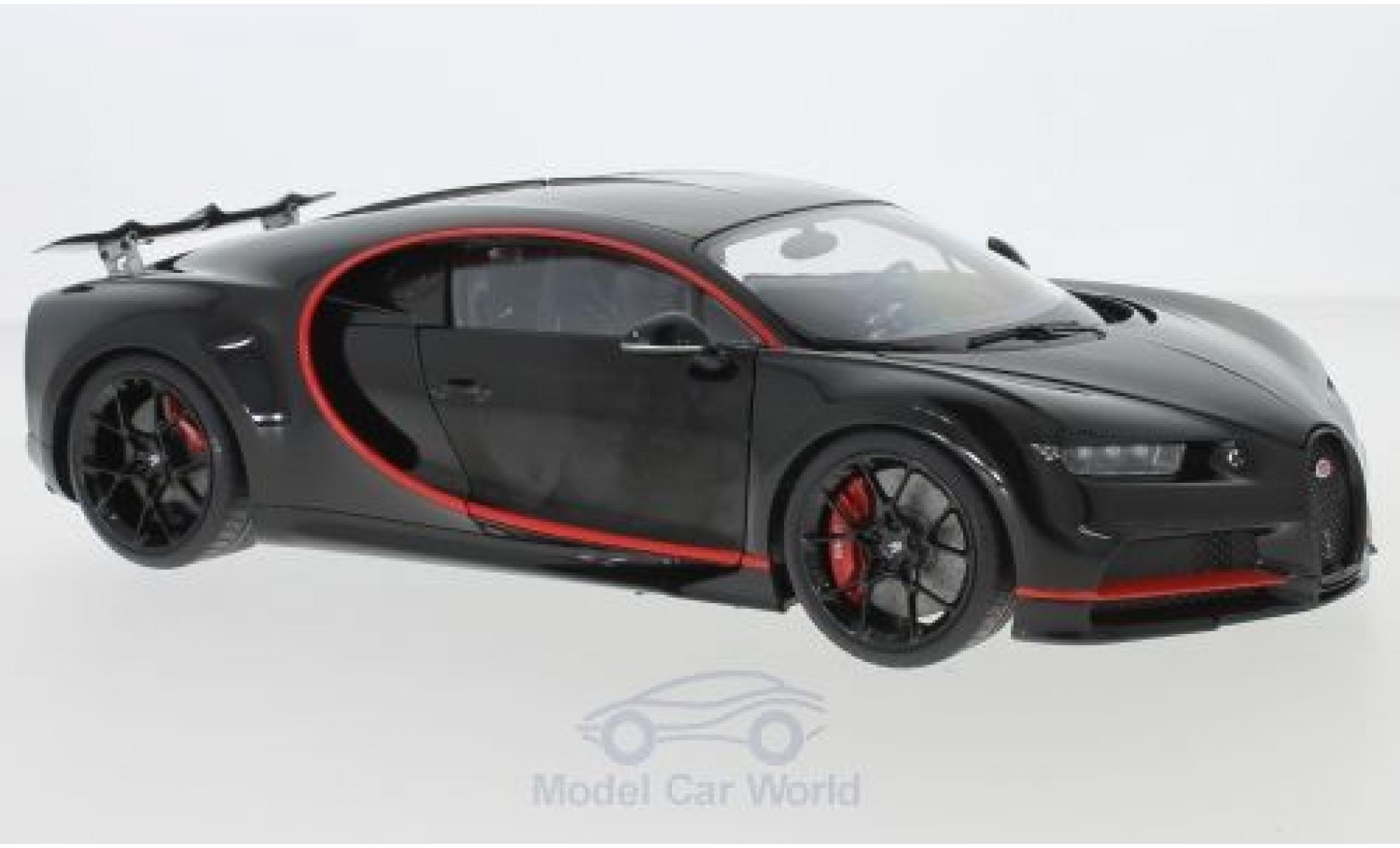 Bugatti Chiron 1/18 AUTOart black 2017 diecast model cars