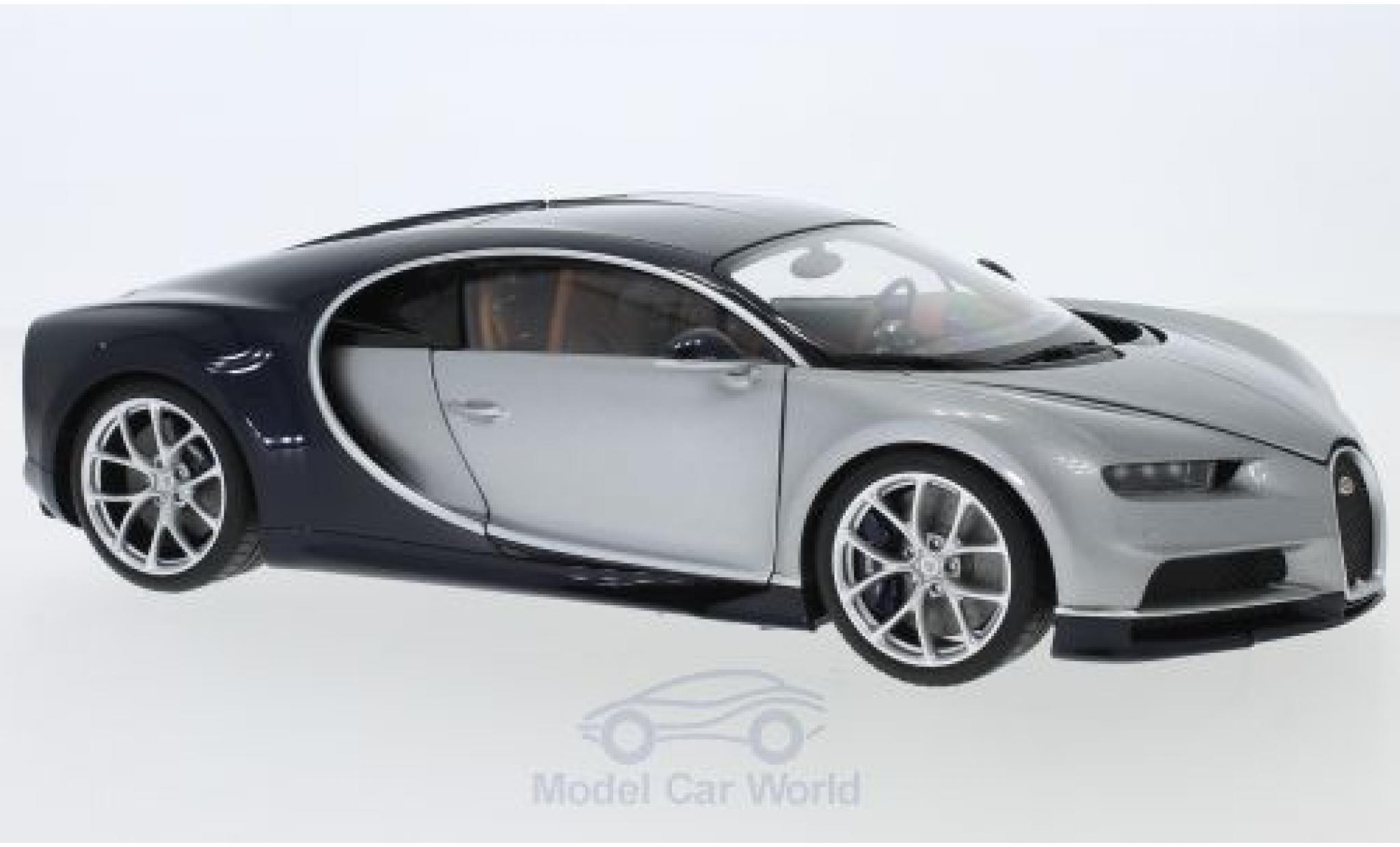 Bugatti Chiron 1/18 AUTOart grey/blue 2017 diecast model cars