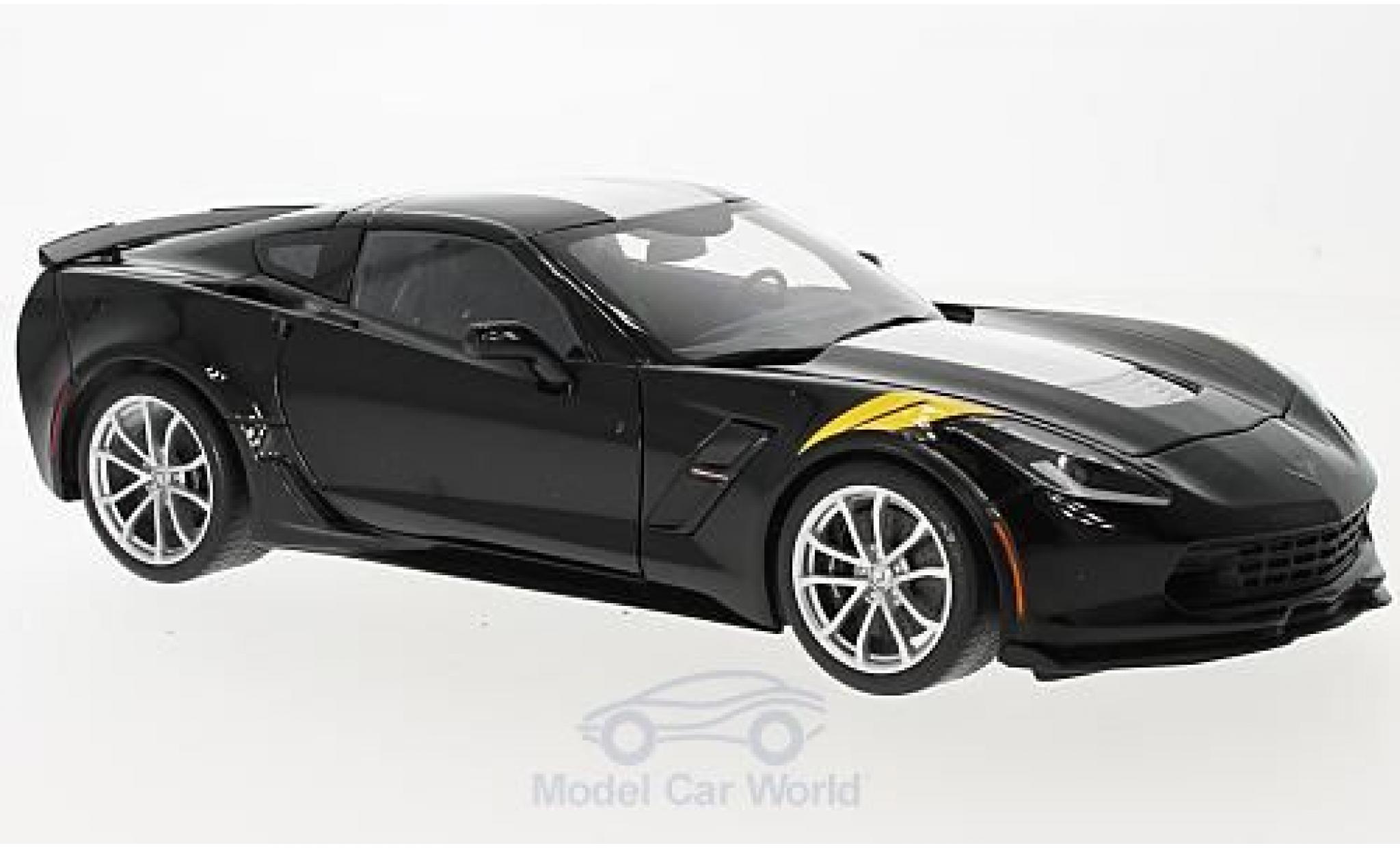 Chevrolet Corvette C7 1/18 AUTOart (C7) Grand Sport black/white 2017 diecast model cars