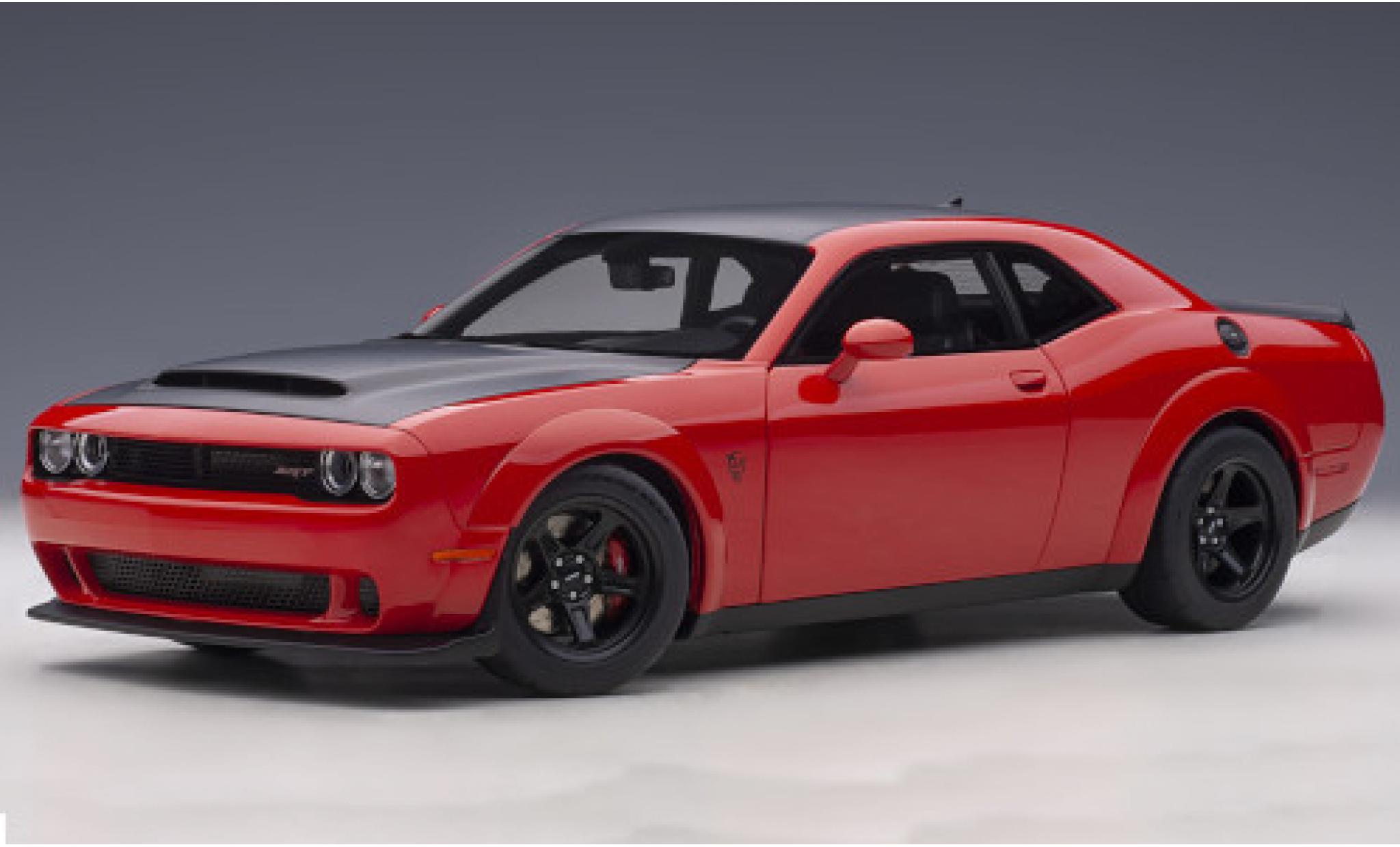 Dodge Challenger 1/18 AUTOart SRT Demon red/matt-black 2018 diecast model cars