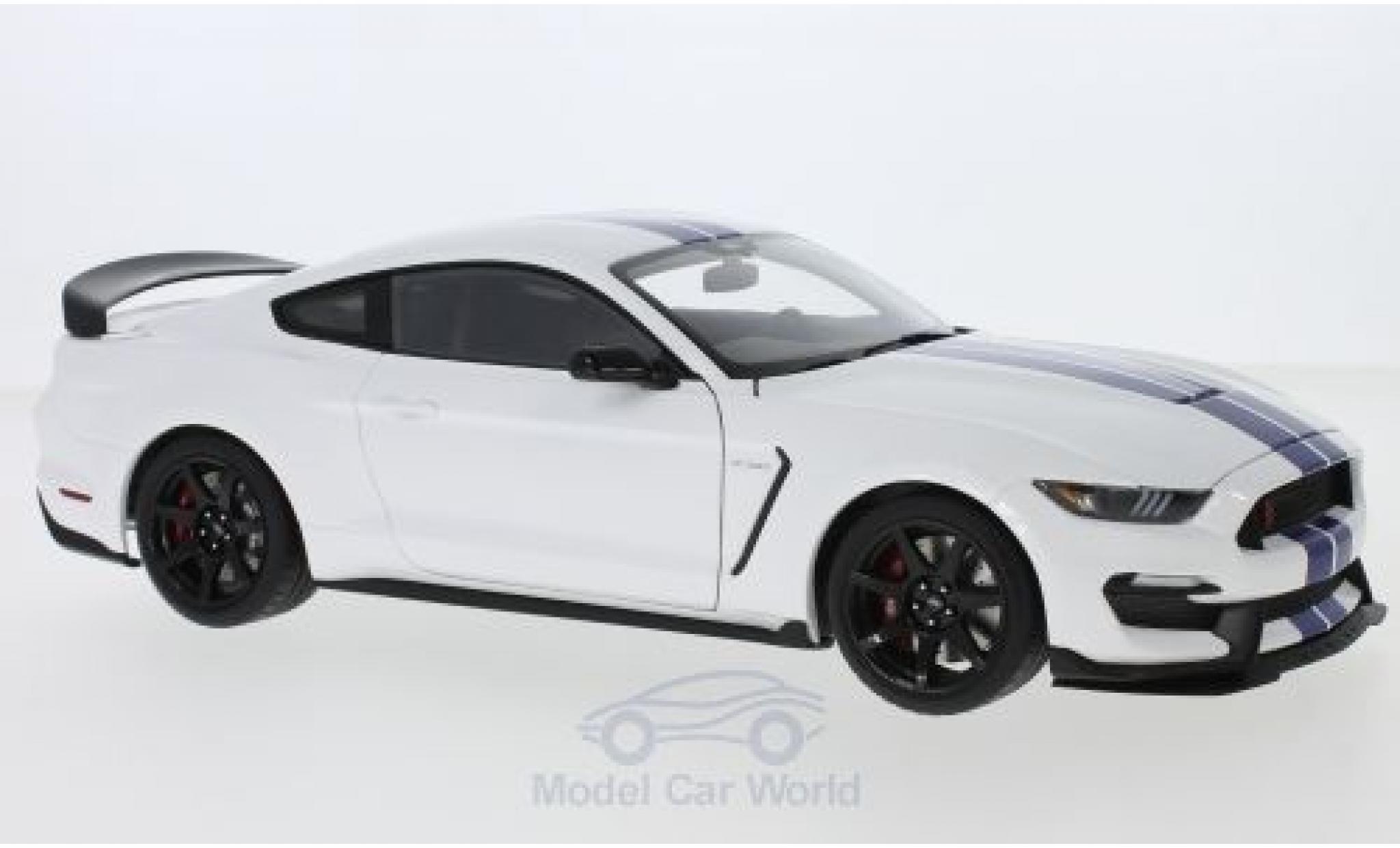 Ford Mustang 1/18 AUTOart Shelby GT-350R white/blue 2017 diecast model cars