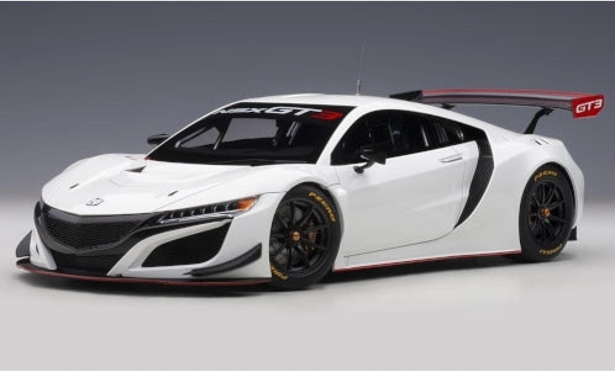 Honda NSX 1/18 AUTOart GT3 white 2018 Plain Body Version diecast model cars