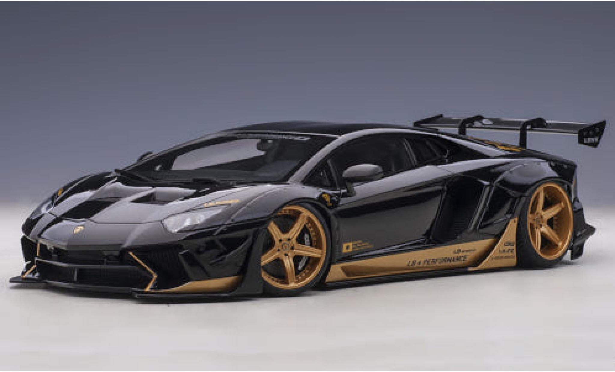 Lamborghini Aventador 1/18 AUTOart LB-Works black/gold 2018 Liberty Walk diecast model cars