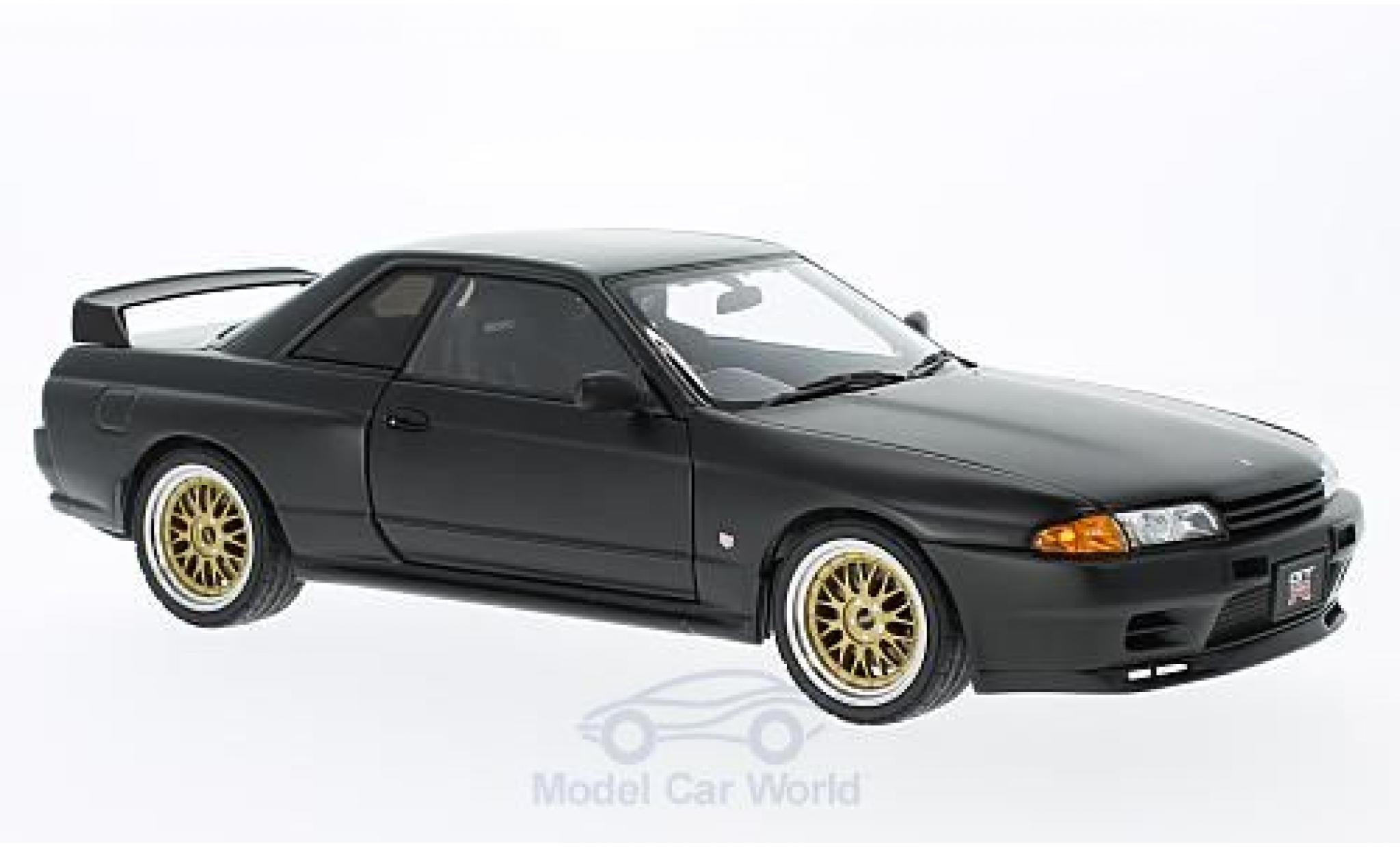 Nissan Skyline 1/18 AUTOart GT-R (R32) matt-black RHD Tuned Version ohne Vitrine diecast model cars