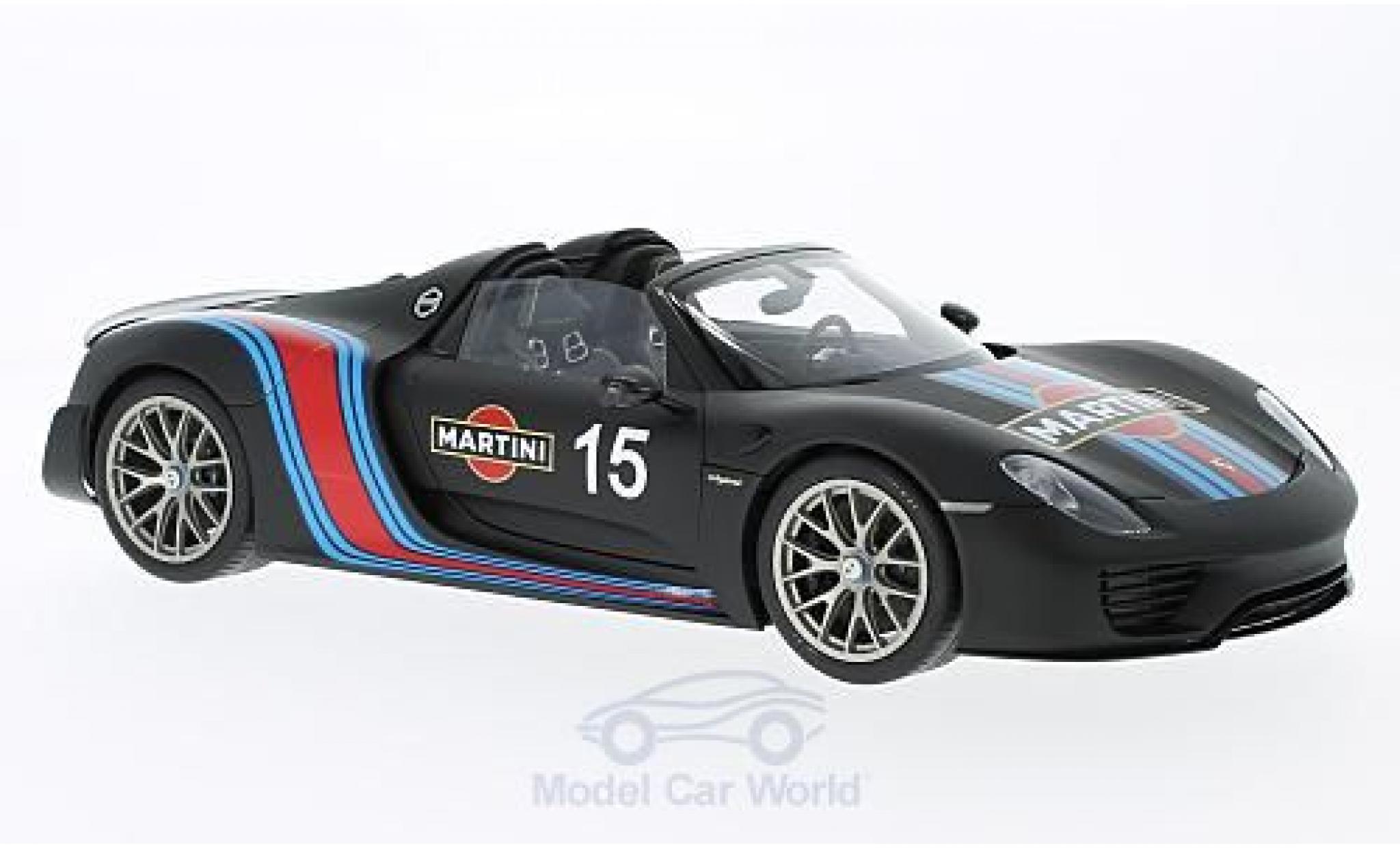 Porsche 918 2013 1/18 AUTOart Spyder black Martini 2013 Weissach Package diecast model cars