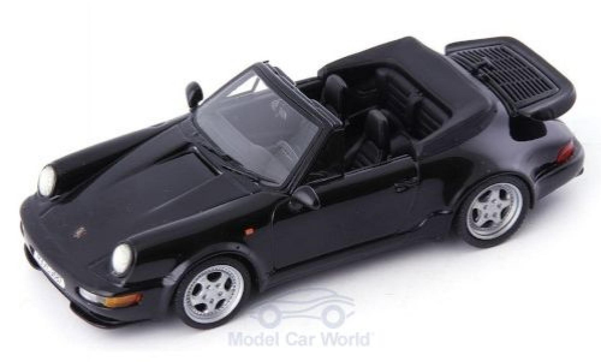 Porsche 993 Turbo 1/43 AutoCult 911 (964) Turbo Convertible black 1 diecast model cars