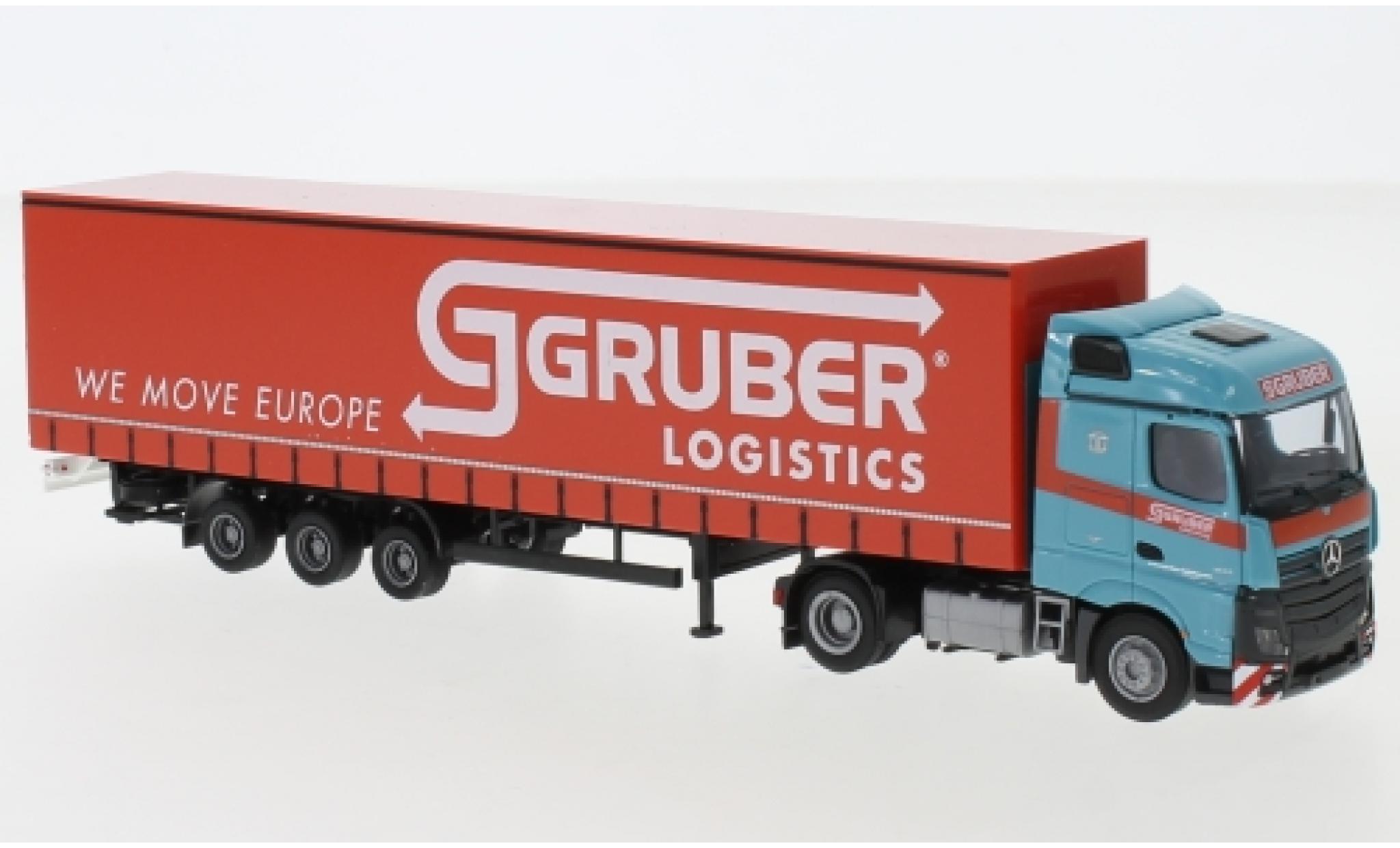 Mercedes Actros 1/87 AWM 5 StreamSpace/Aerop. Gruber Logistics camion avec bache diecast model cars