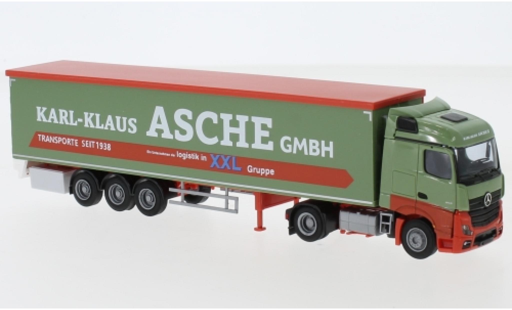 Mercedes Actros 1/87 AWM 5 StreamSpace/Aerop. Karl-Klaus Asche GmbH Schubbodensattelzug diecast model cars