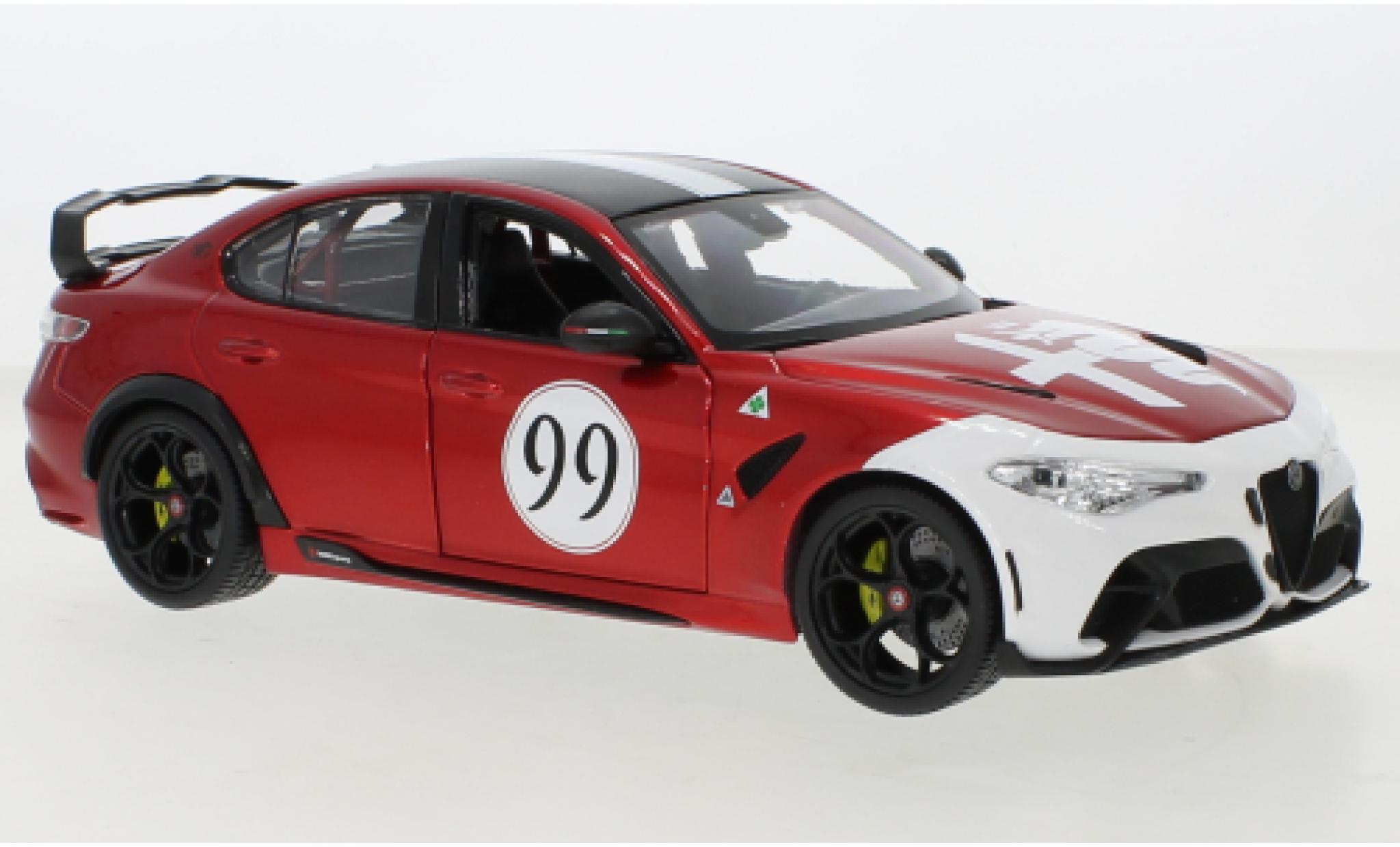 Alfa Romeo Giulia 1/18 Burago GTAm metallise red/white 2020 diecast model cars