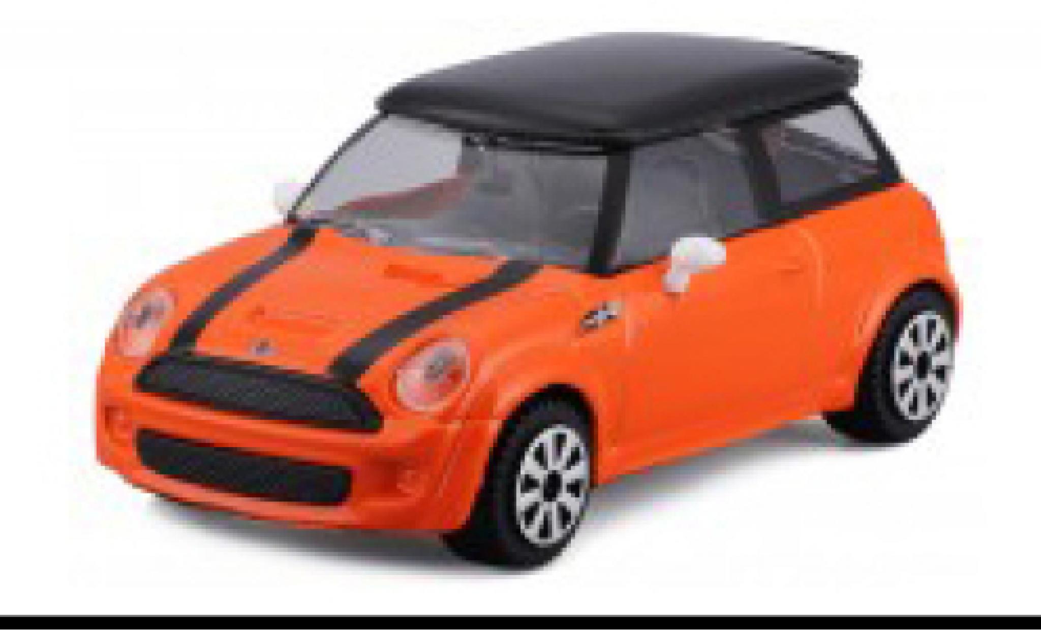 Mini Cooper 1/43 Burago S orange/black diecast model cars