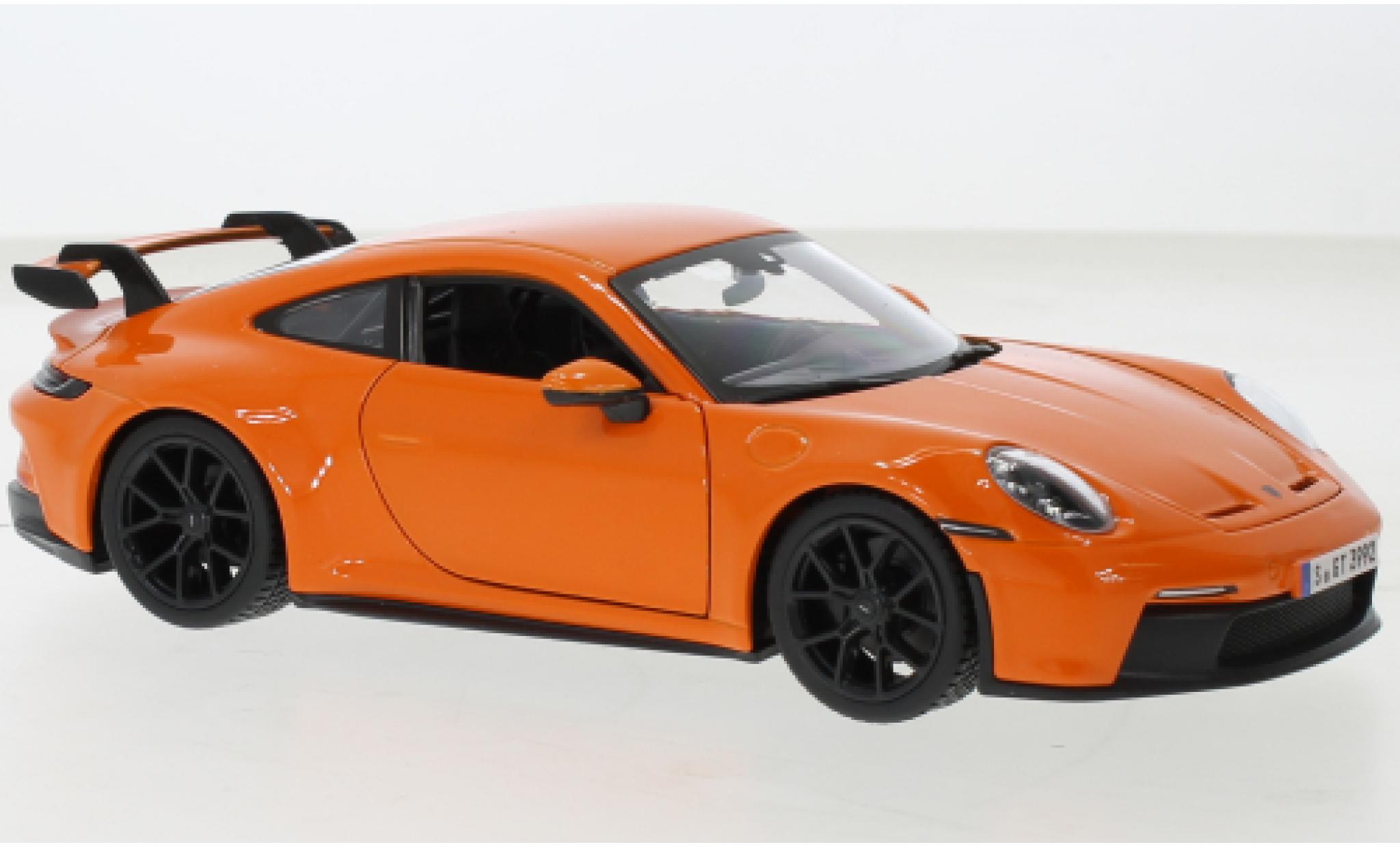 Porsche 992 GT3 1/24 Burago 911  metallise orange 2021 diecast model cars