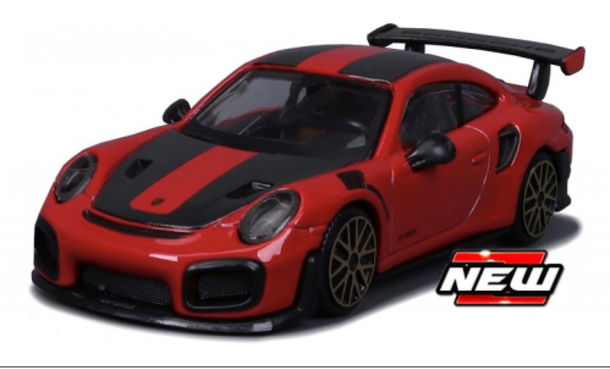 Porsche 911 1/43 Burago GT2 RS red/black diecast model cars