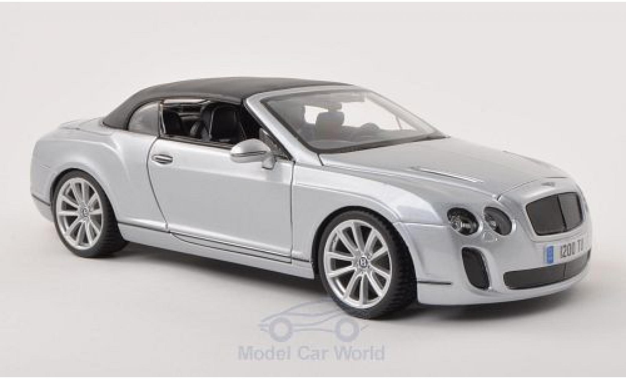 Bentley Continental T 1/18 Burago Supersports Convertible grey Verdeck geschlossen diecast model cars