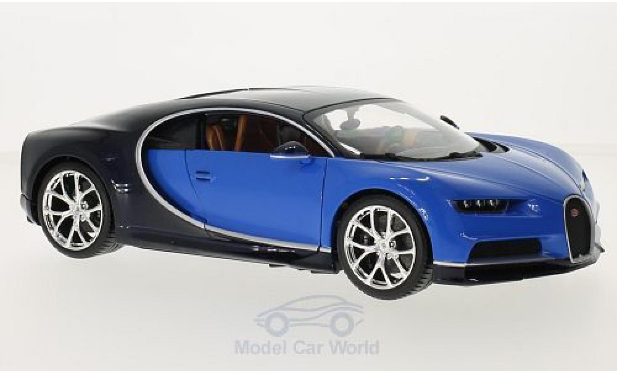 Bugatti Chiron 1/18 Burago metallic blue/blue diecast model cars