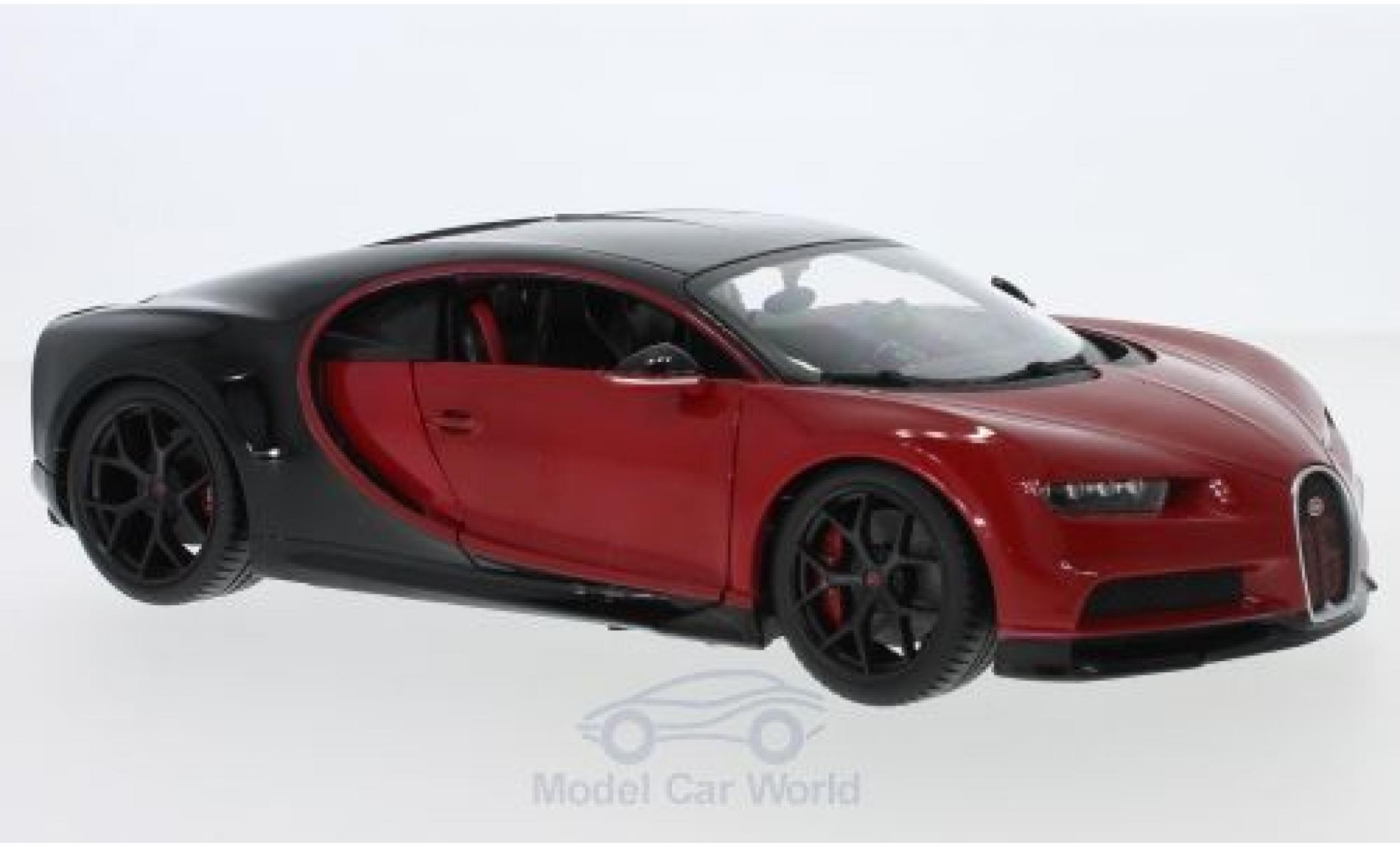 Bugatti Chiron 1/18 Burago red/black Sport diecast model cars