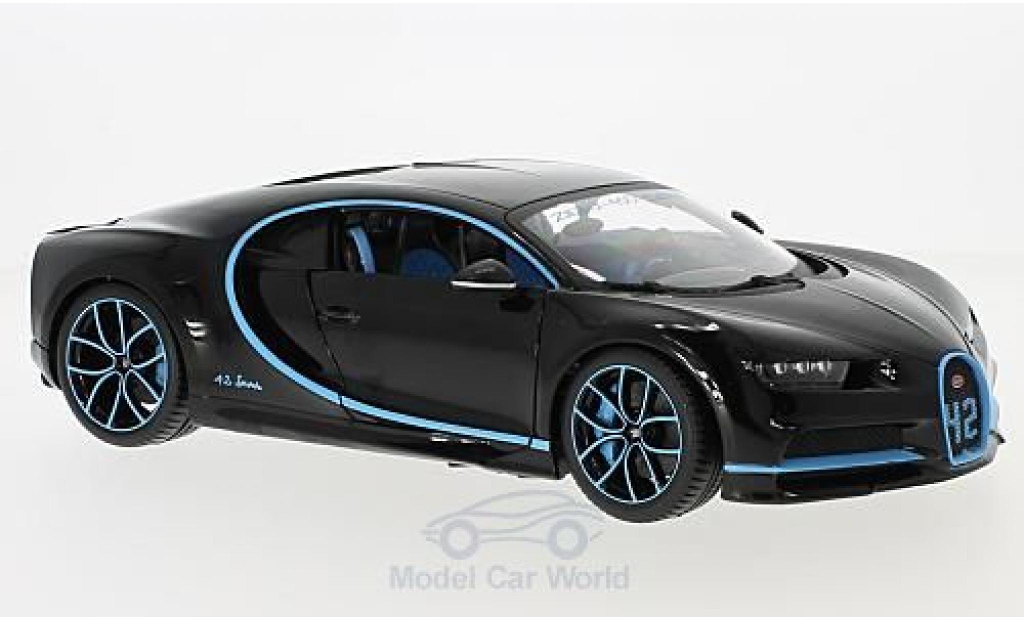 Bugatti Chiron 1/18 Burago black Zero-400-Zero diecast model cars