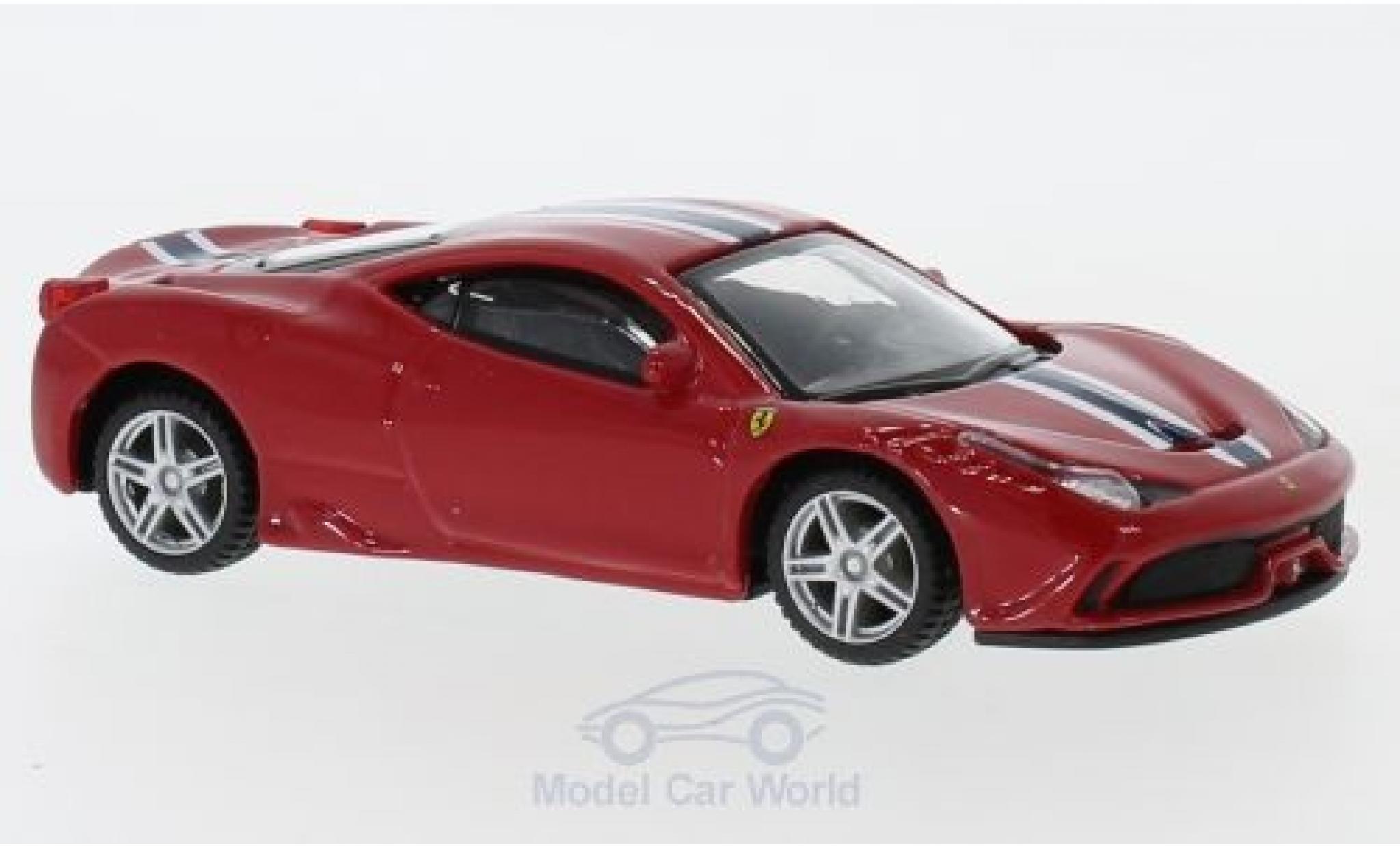 Ferrari 458 1/43 Burago Speciale red/white pull-back diecast model cars