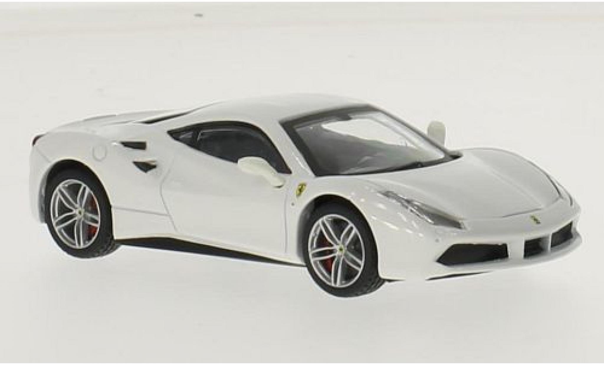 Ferrari 488 1/43 Burago GTB white diecast model cars