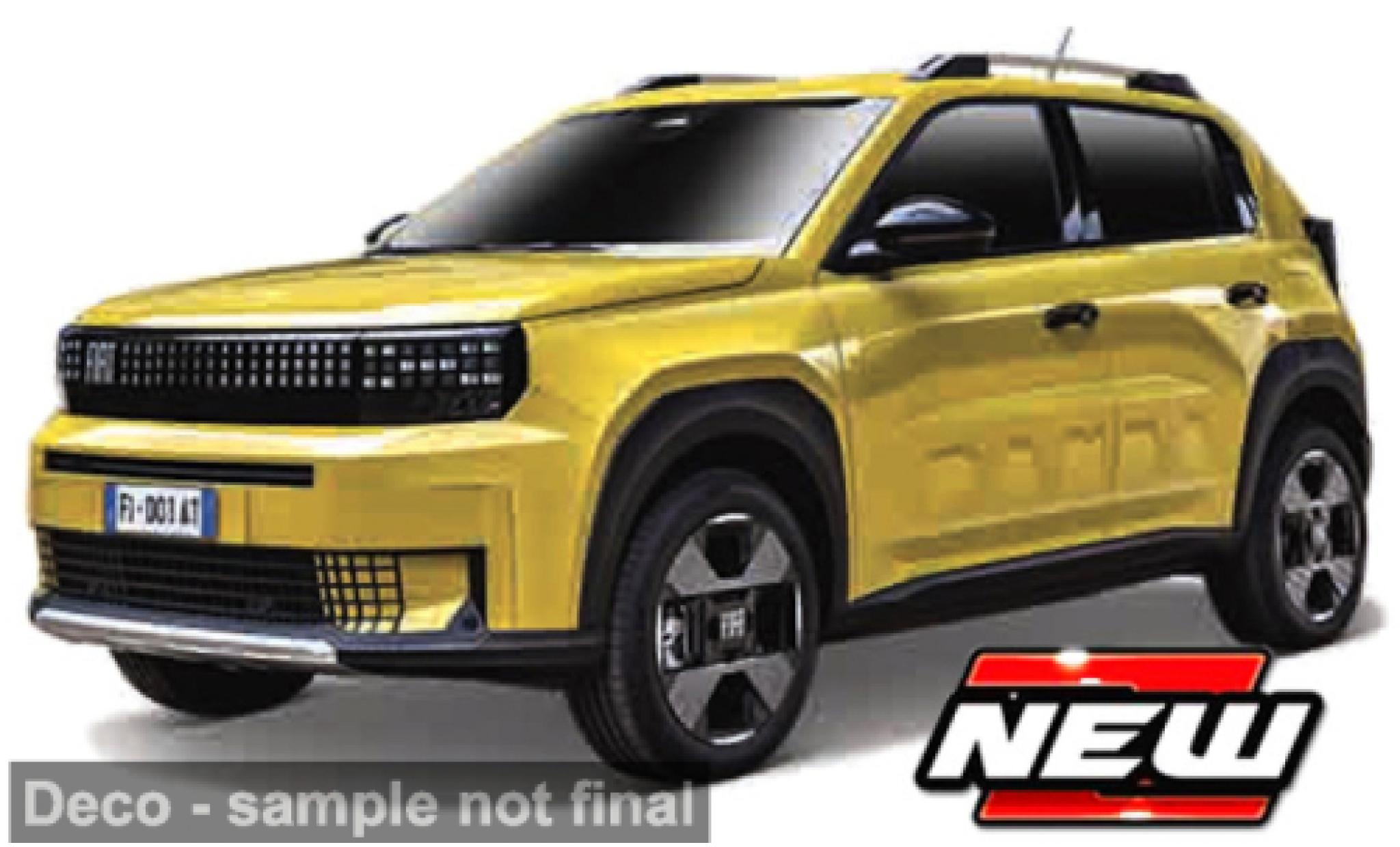 Fiat Panda 1/43 Burago Bburago EV yellow/black 2024 1:43 diecast model cars
