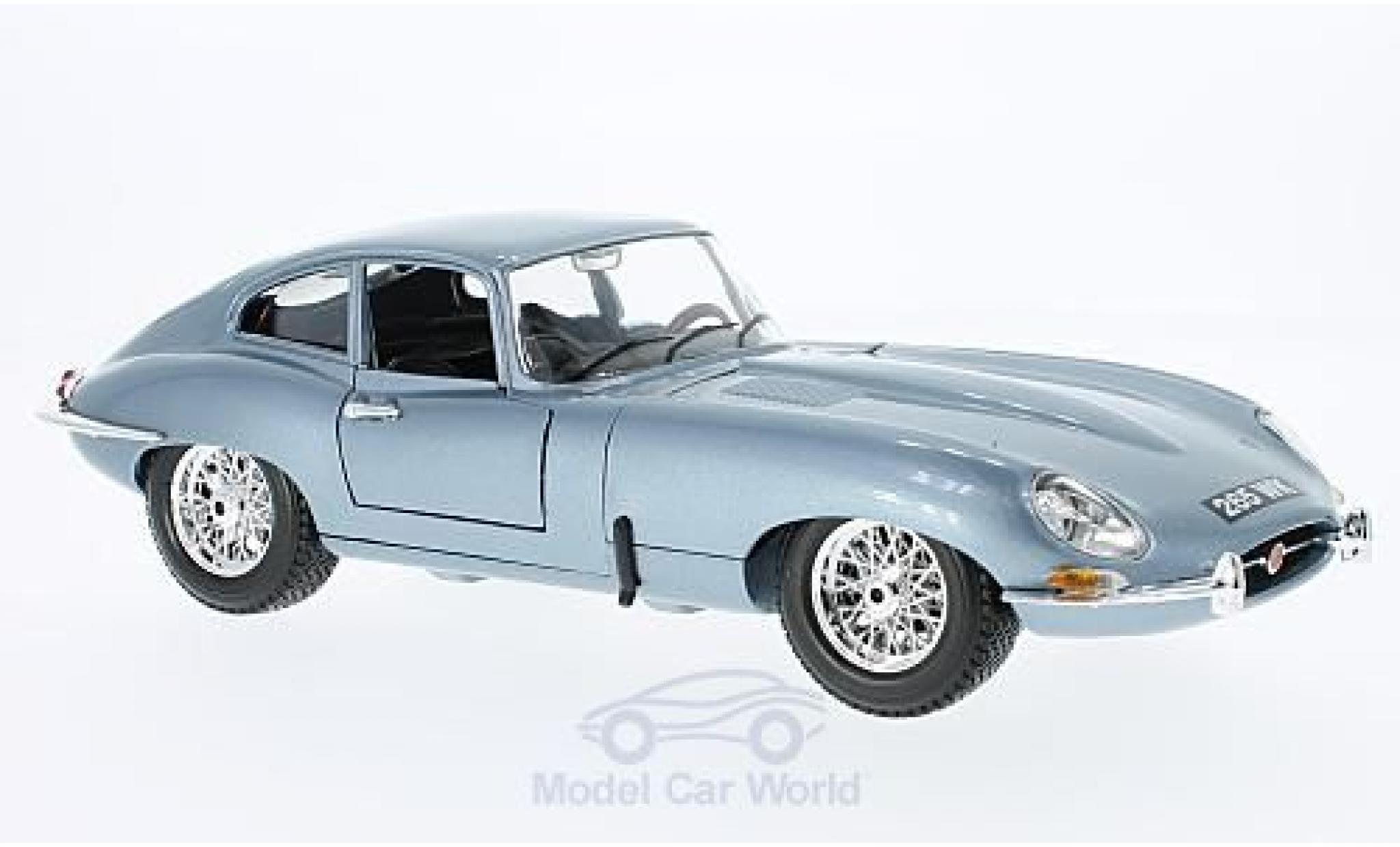 Jaguar E-Type 1/18 Burago Coupe metallic blue 1961 ohne Vitrine diecast model cars