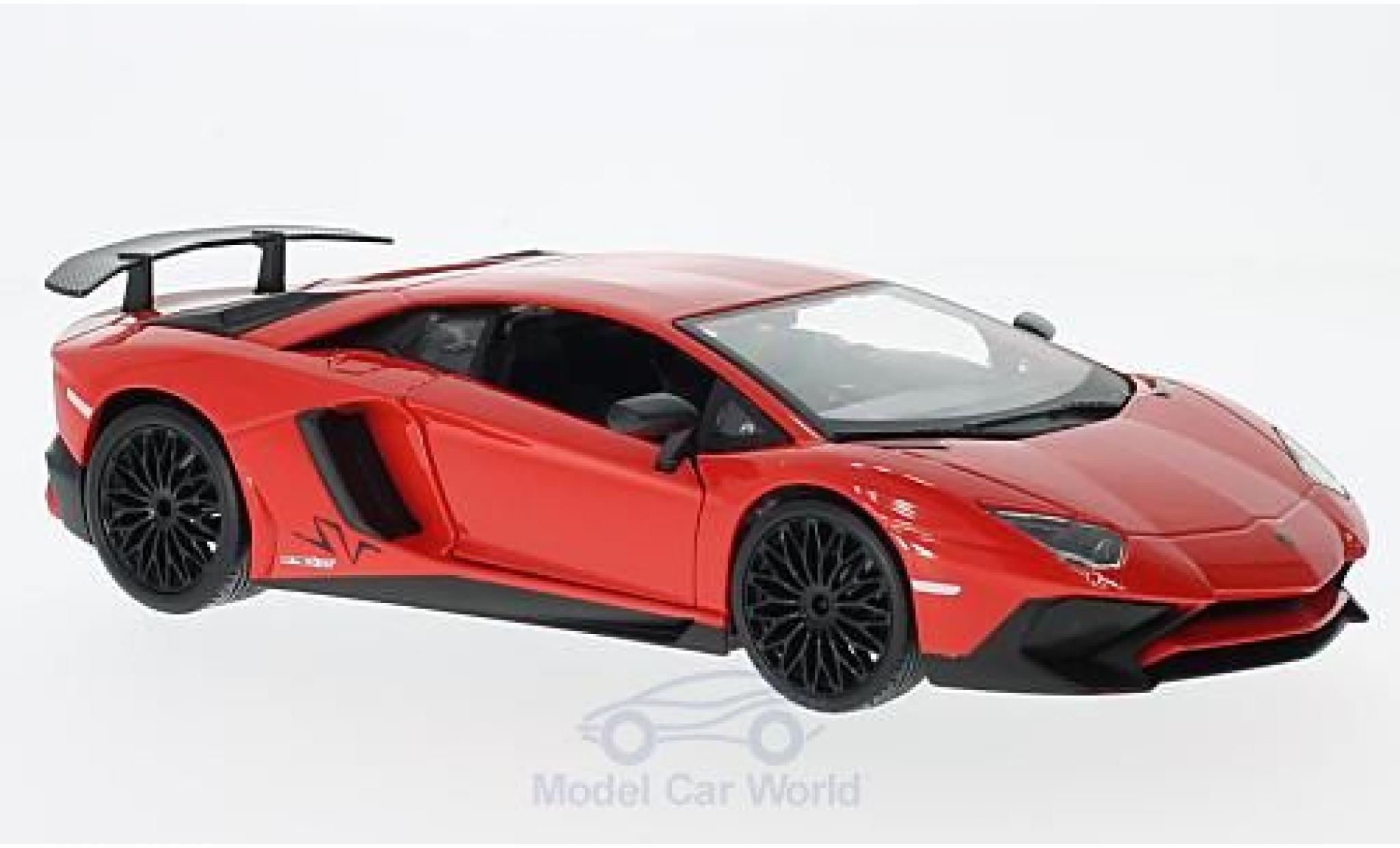 Lamborghini Aventador 1/24 Burago LP750-4 SV red diecast model cars