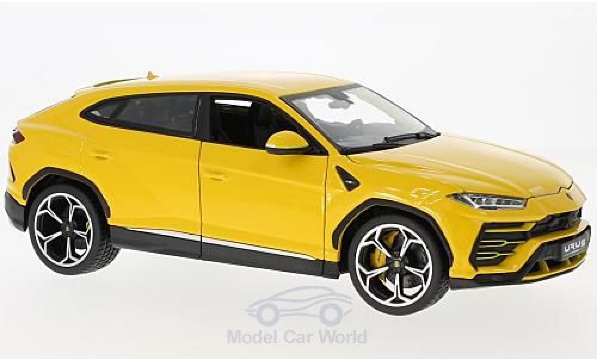 Lamborghini Urus 1/18 Burago yellow 2018 diecast model cars