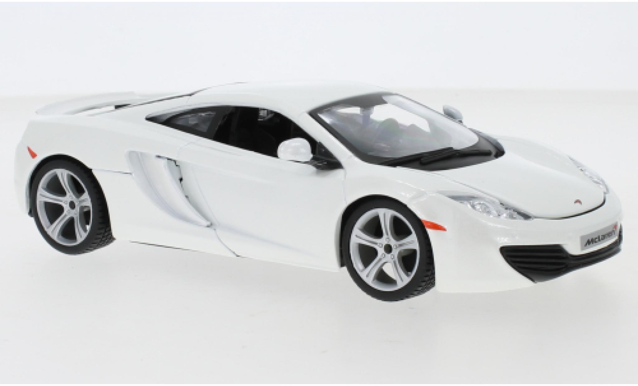 McLaren MP4-12C 1/24 Burago metallic white 2016 diecast model cars