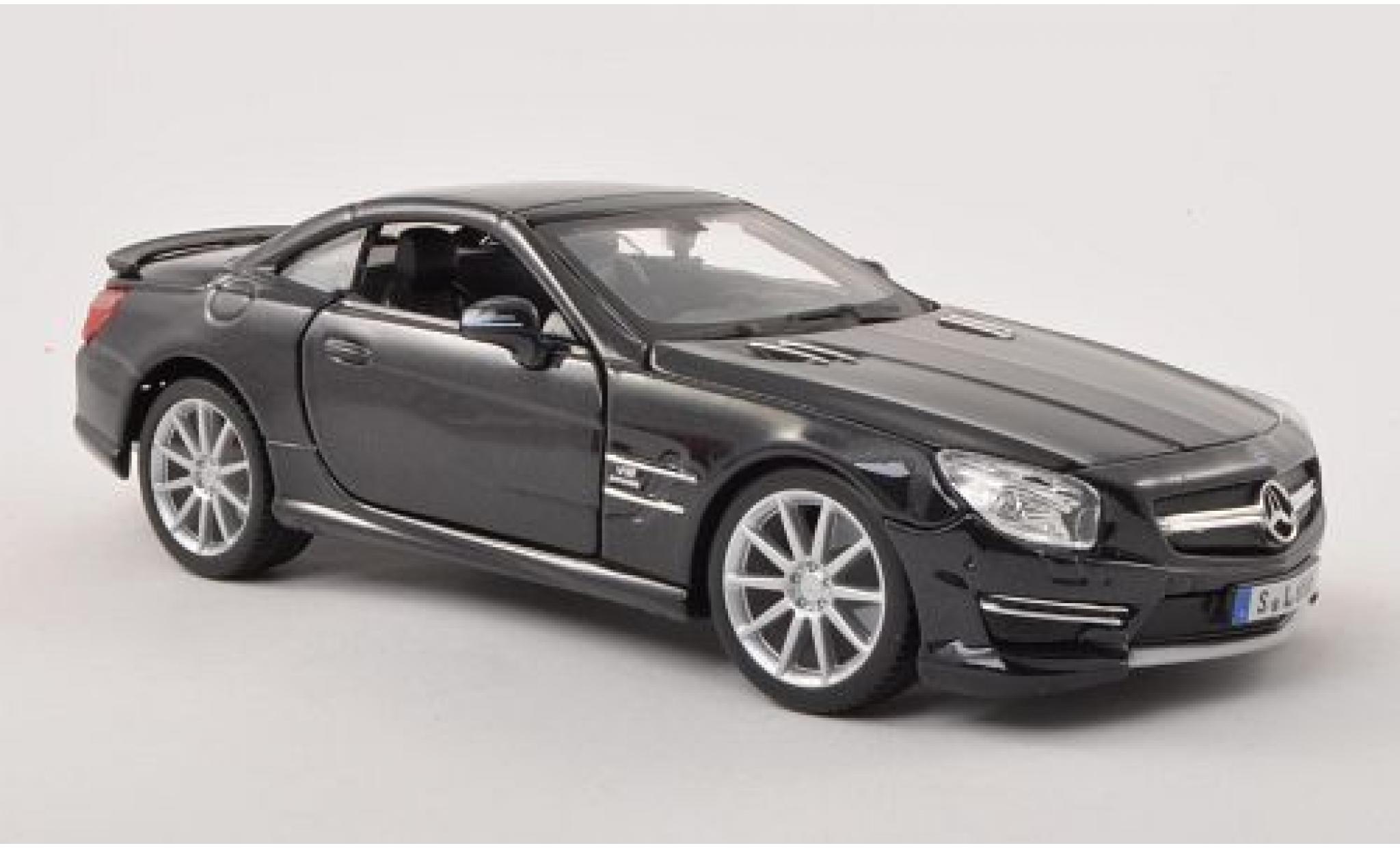 Mercedes Classe SL 1/24 Burago SL 65 AMG (R231) metallic black Verdeck ferm&eacute; diecast model cars