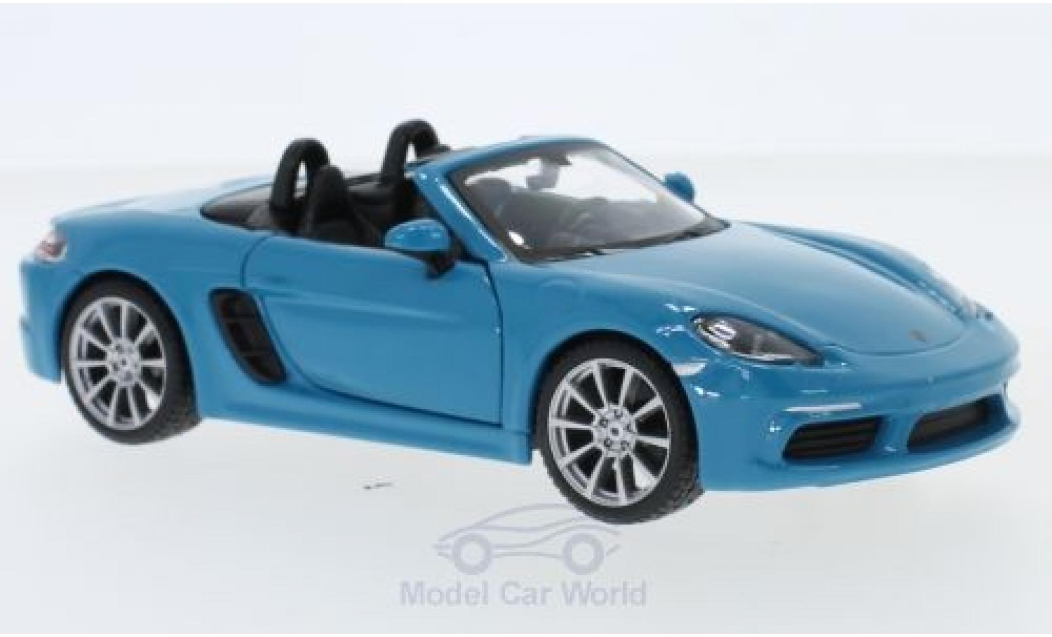 Porsche Boxster 1/24 Burago 718 Convertible blue diecast model cars