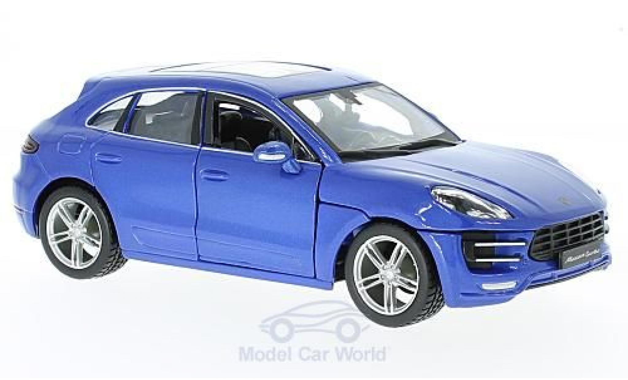 Porsche Macan 1/24 Burago metallic blue diecast model cars